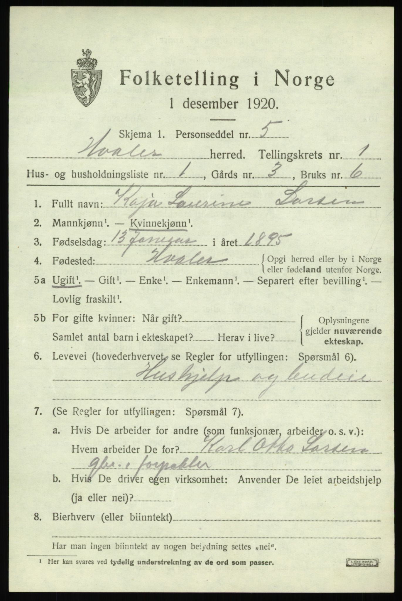 SAO, 1920 census for Hvaler, 1920, p. 1762