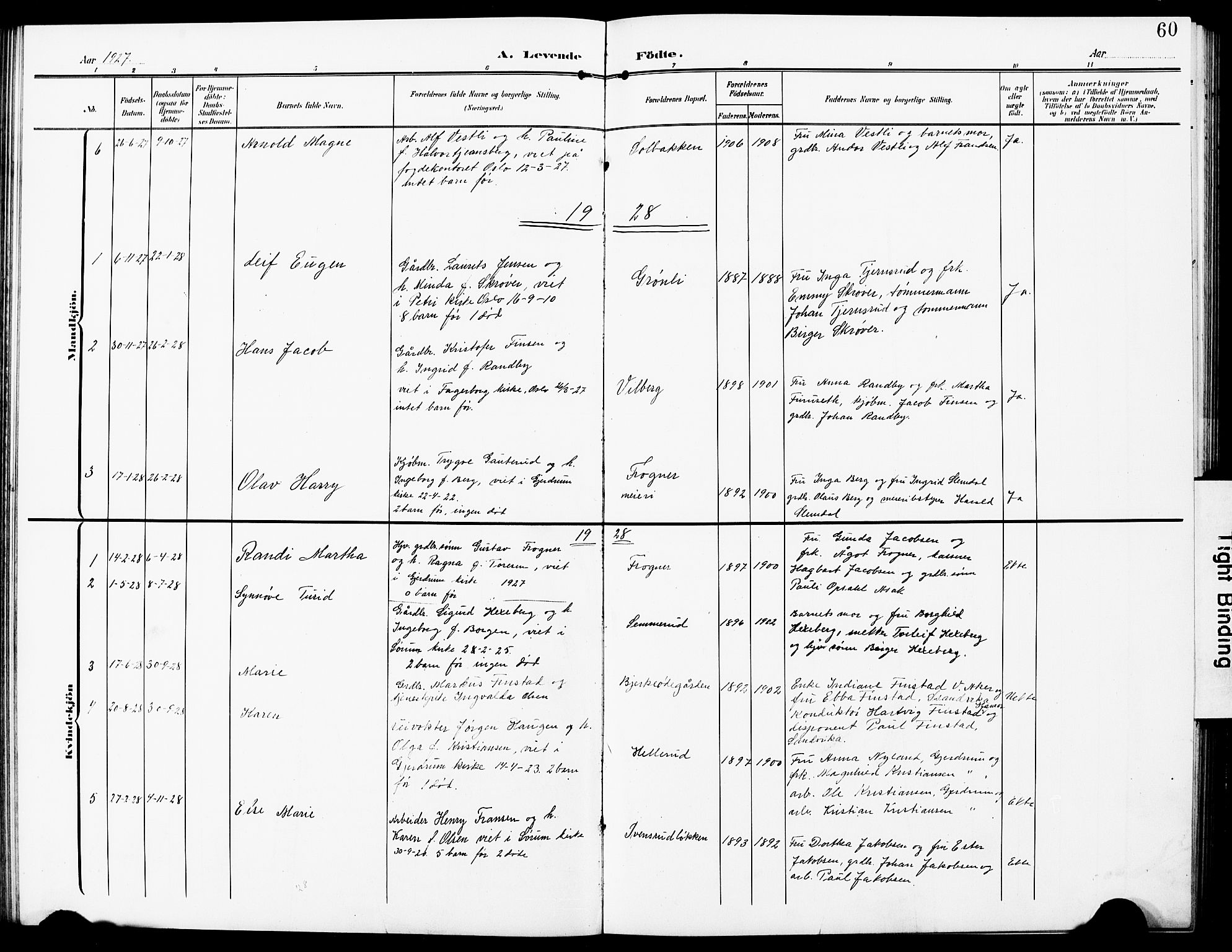 Sørum prestekontor Kirkebøker, AV/SAO-A-10303/G/Gb/L0001: Parish register (copy) no. II 1, 1907-1929, p. 60