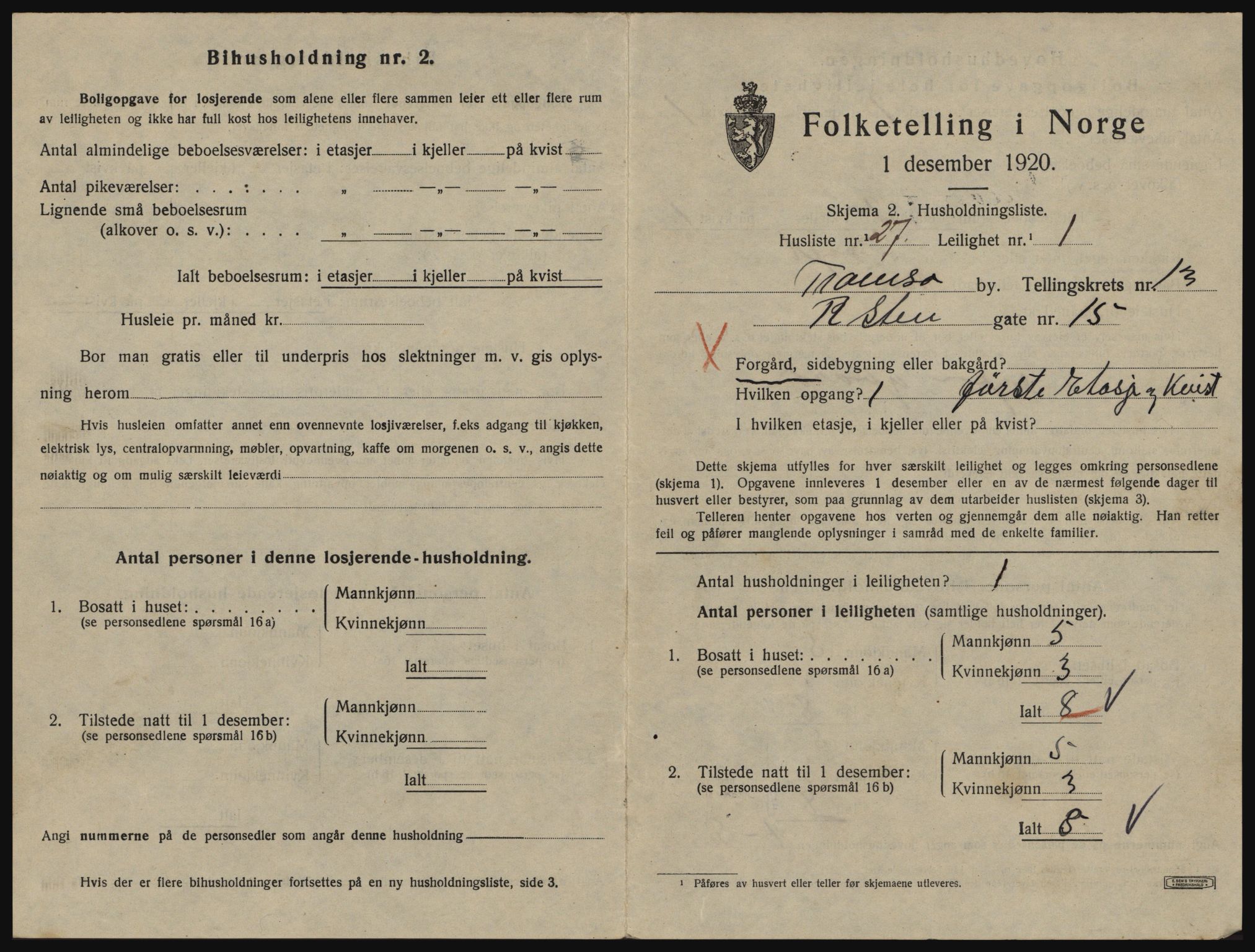 SATØ, 1920 census for Tromsø, 1920, p. 6343