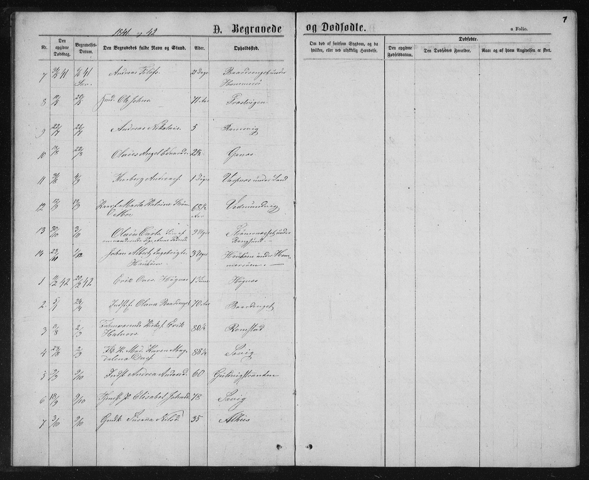 Ministerialprotokoller, klokkerbøker og fødselsregistre - Nord-Trøndelag, SAT/A-1458/768/L0569: Parish register (official) no. 768A04, 1836-1865, p. 7