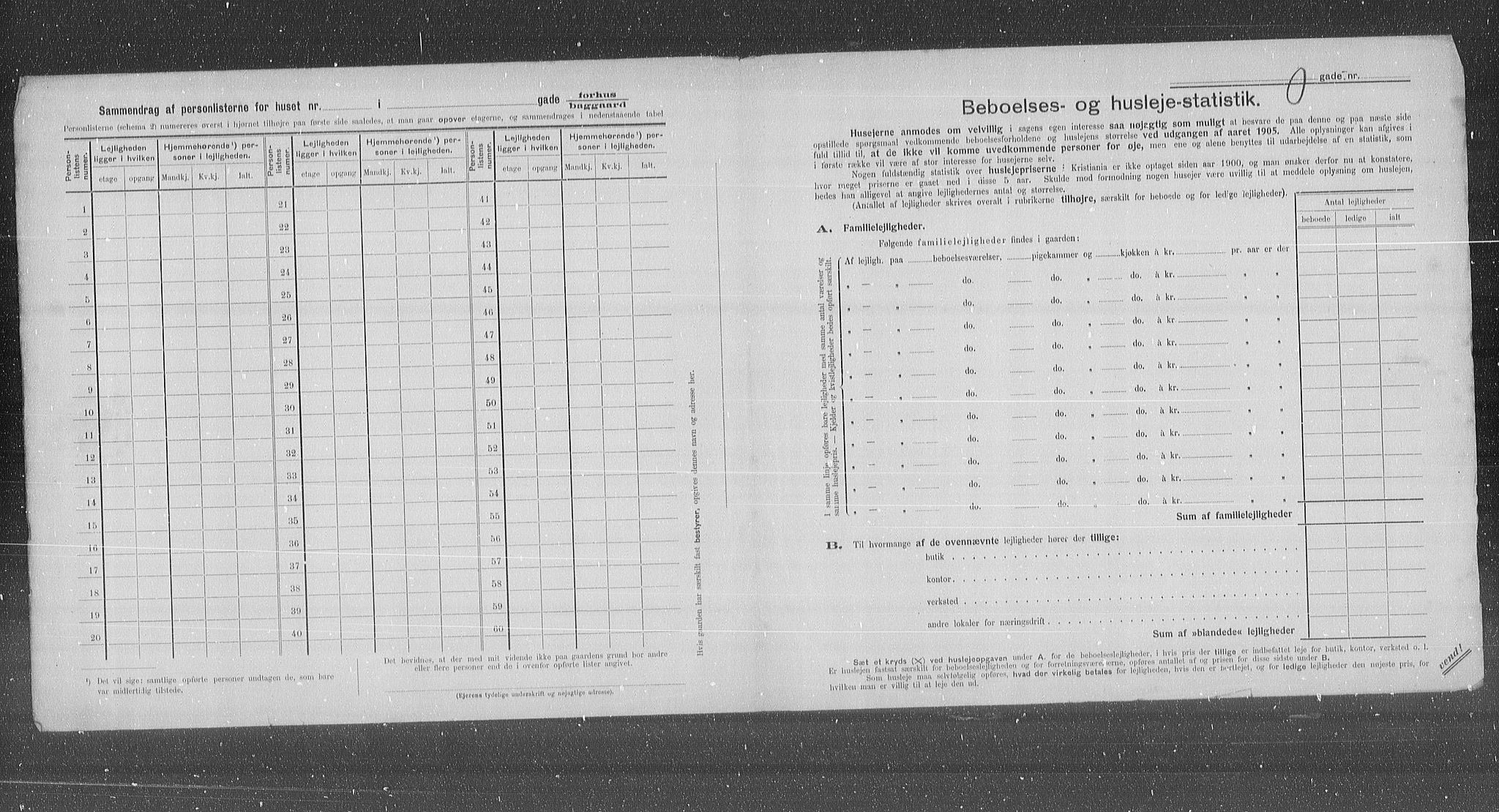 OBA, Municipal Census 1905 for Kristiania, 1905, p. 65437