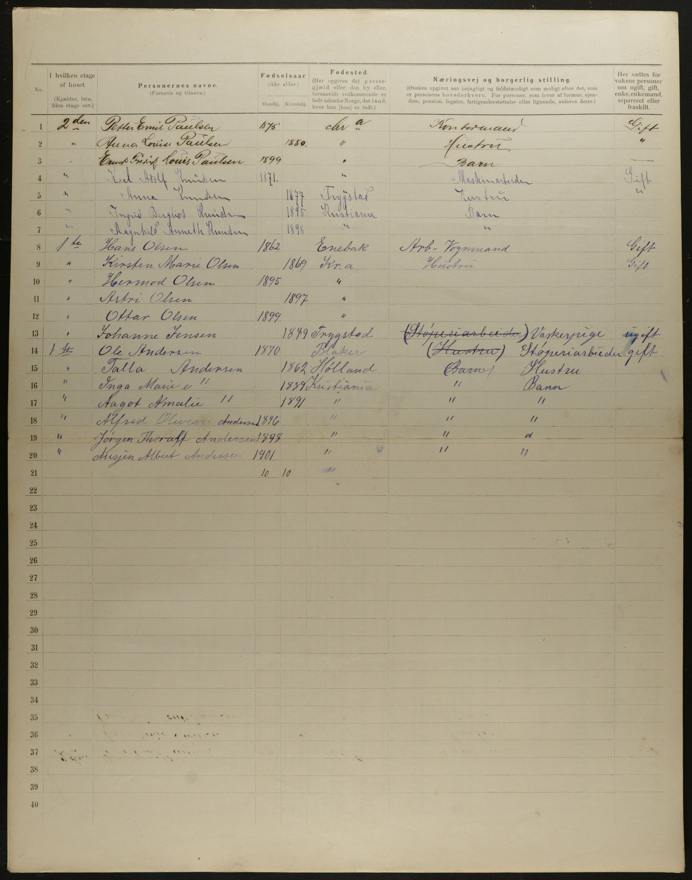 OBA, Municipal Census 1901 for Kristiania, 1901, p. 11428