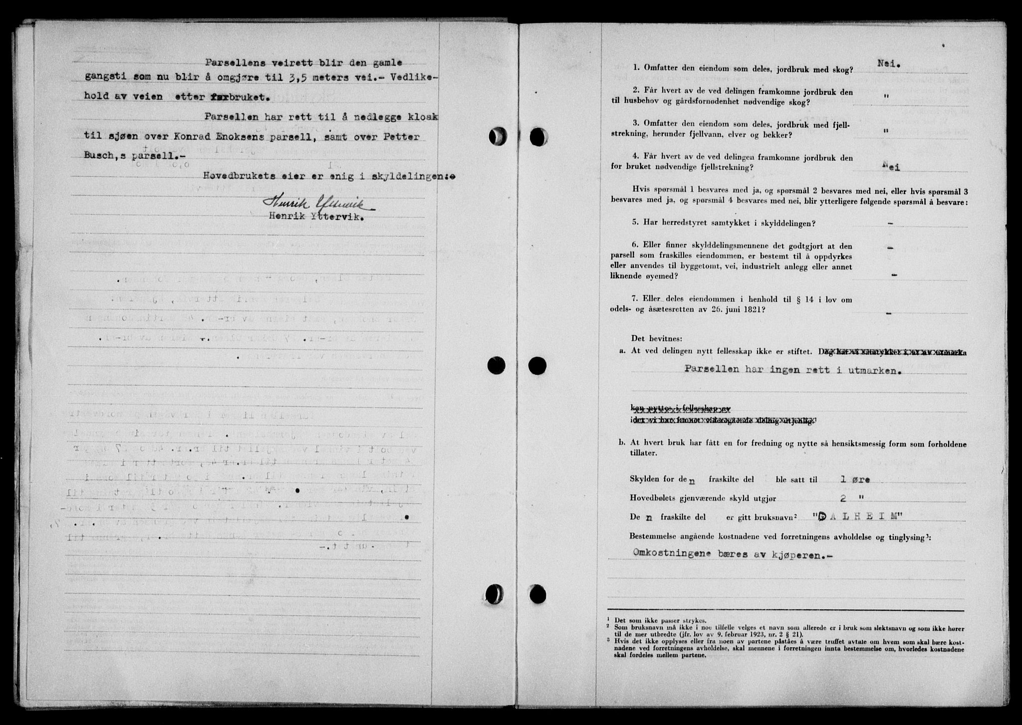Lofoten sorenskriveri, SAT/A-0017/1/2/2C/L0015a: Mortgage book no. 15a, 1946-1947, Diary no: : 1643/1946