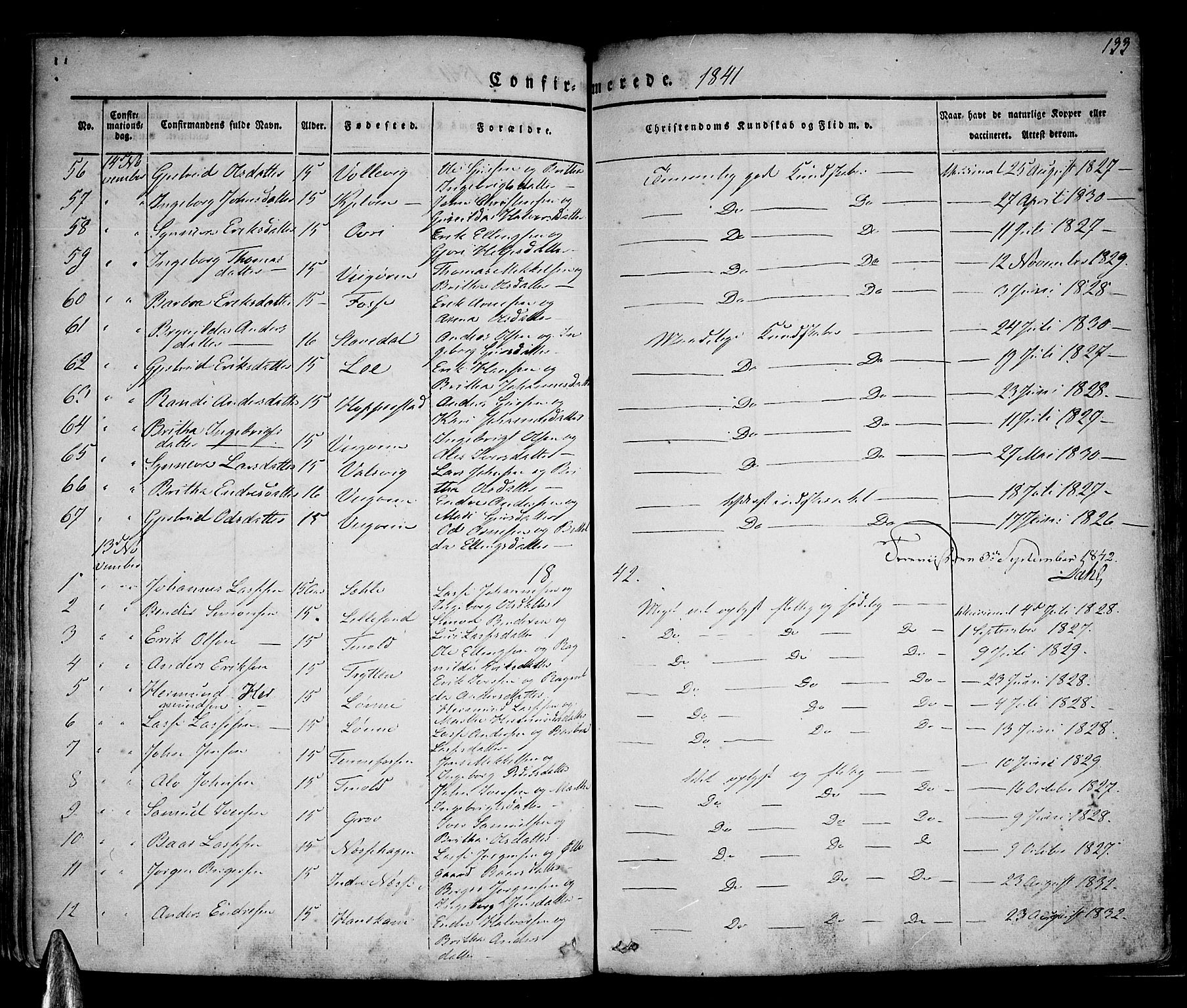 Vik sokneprestembete, AV/SAB-A-81501/H/Haa/Haaa/L0007: Parish register (official) no. A 7, 1831-1845, p. 133