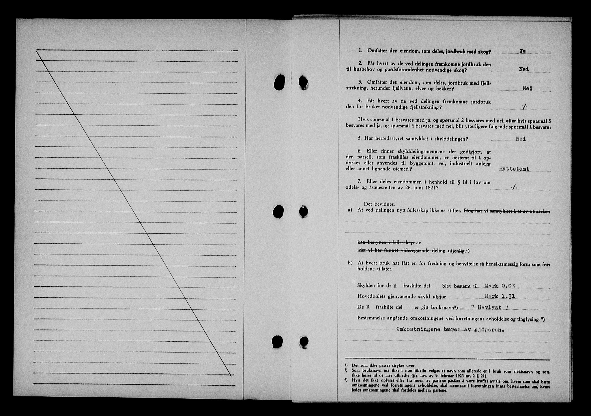 Vestre Nedenes/Sand sorenskriveri, SAK/1221-0010/G/Gb/Gba/L0053: Mortgage book no. A 6, 1944-1945, Diary no: : 640/1944