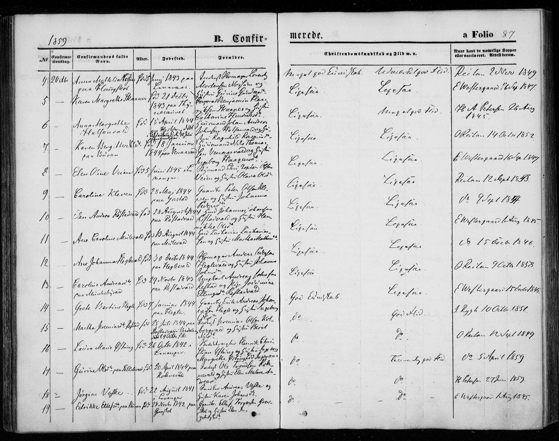 Ministerialprotokoller, klokkerbøker og fødselsregistre - Nord-Trøndelag, AV/SAT-A-1458/720/L0184: Parish register (official) no. 720A02 /1, 1855-1863, p. 87