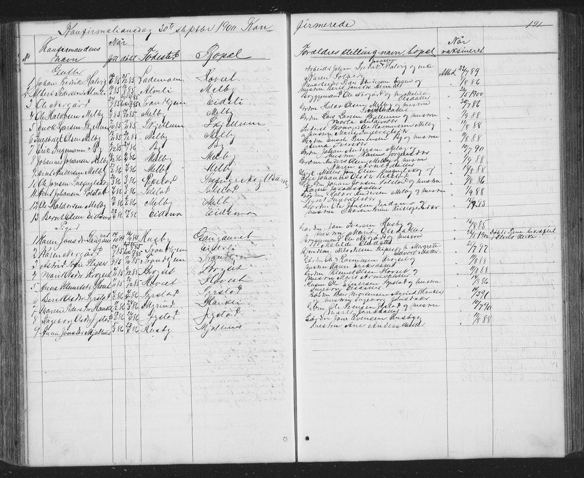 Ministerialprotokoller, klokkerbøker og fødselsregistre - Sør-Trøndelag, SAT/A-1456/667/L0798: Parish register (copy) no. 667C03, 1867-1929, p. 191