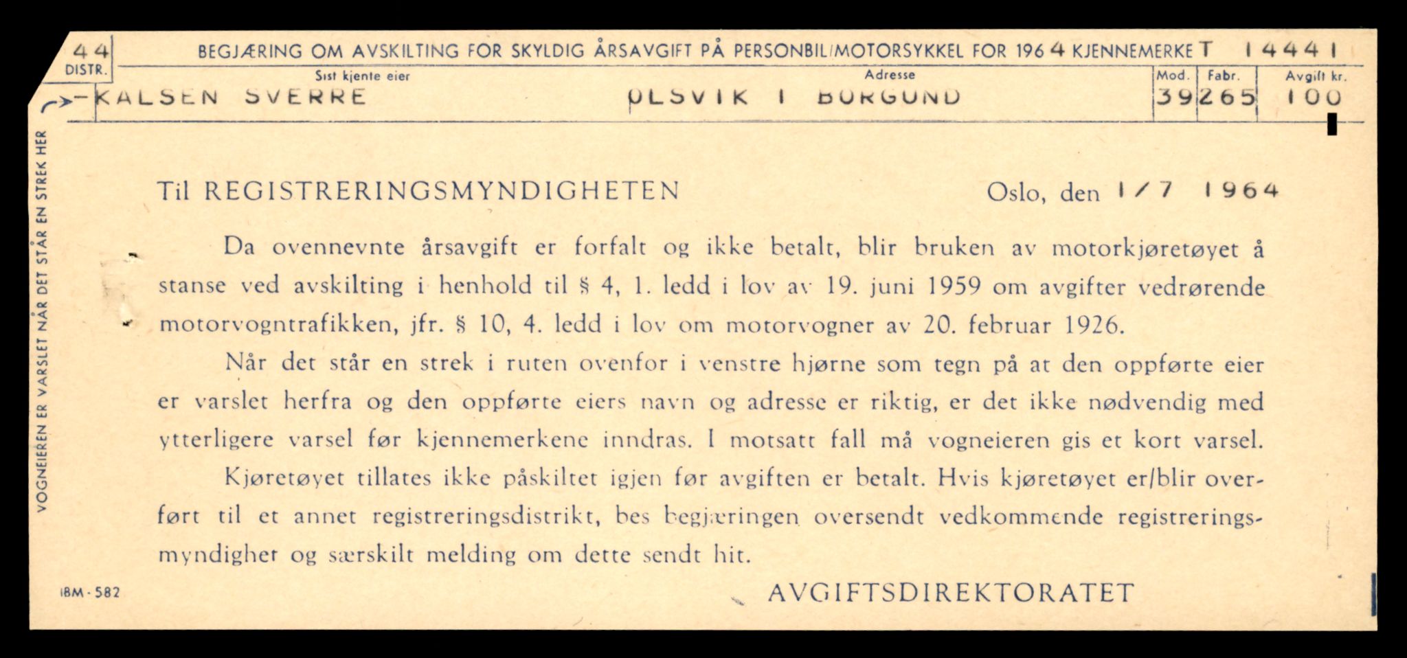 Møre og Romsdal vegkontor - Ålesund trafikkstasjon, AV/SAT-A-4099/F/Fe/L0045: Registreringskort for kjøretøy T 14320 - T 14444, 1927-1998, p. 3172