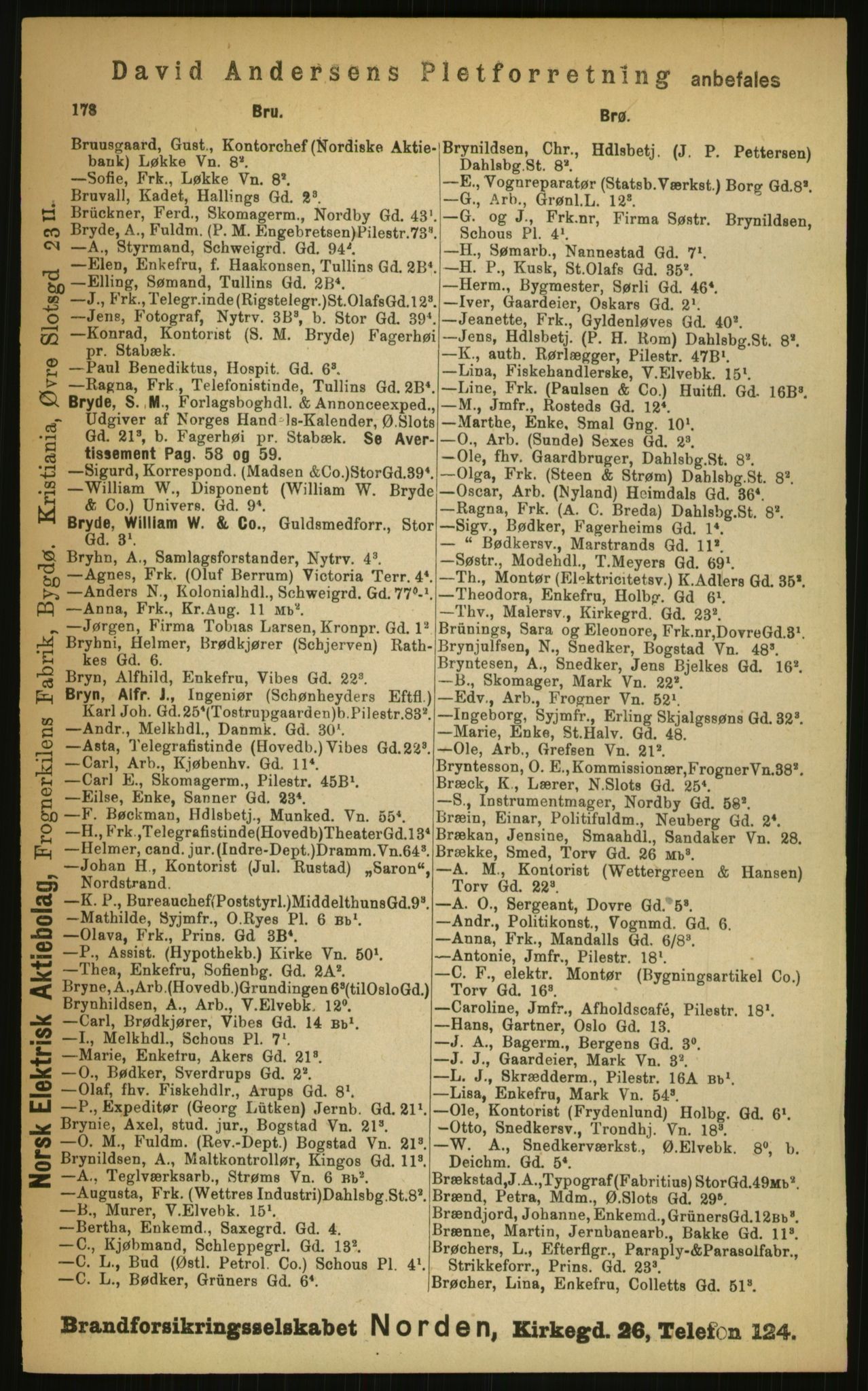 Kristiania/Oslo adressebok, PUBL/-, 1899, p. 178