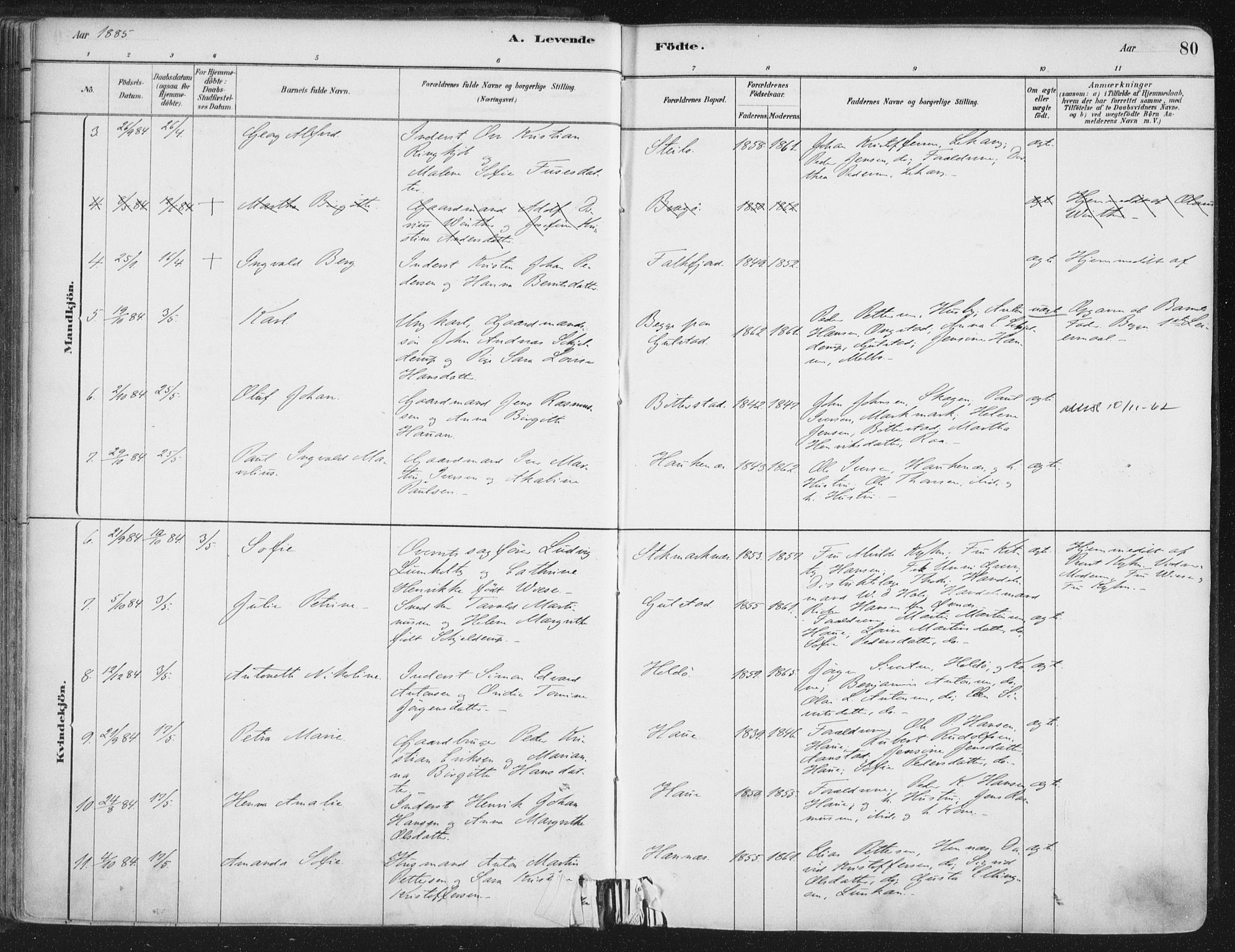 Ministerialprotokoller, klokkerbøker og fødselsregistre - Nordland, SAT/A-1459/888/L1244: Parish register (official) no. 888A10, 1880-1890, p. 80