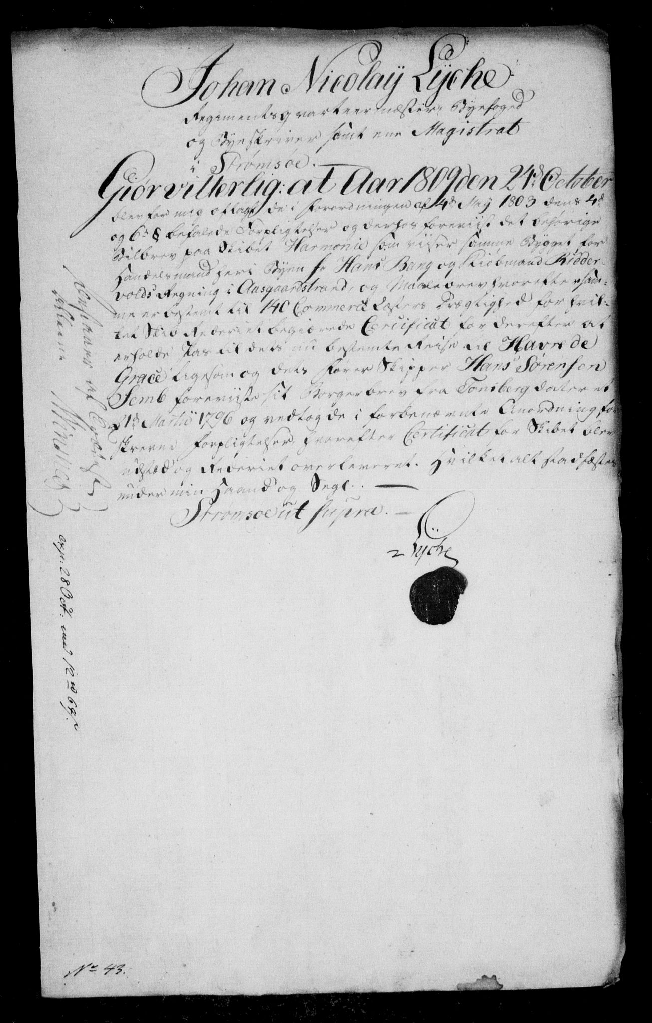 Danske Kanselli, Skapsaker, AV/RA-EA-4061/F/L0052: Skap 13, pakke 2, 1809-1810, p. 289