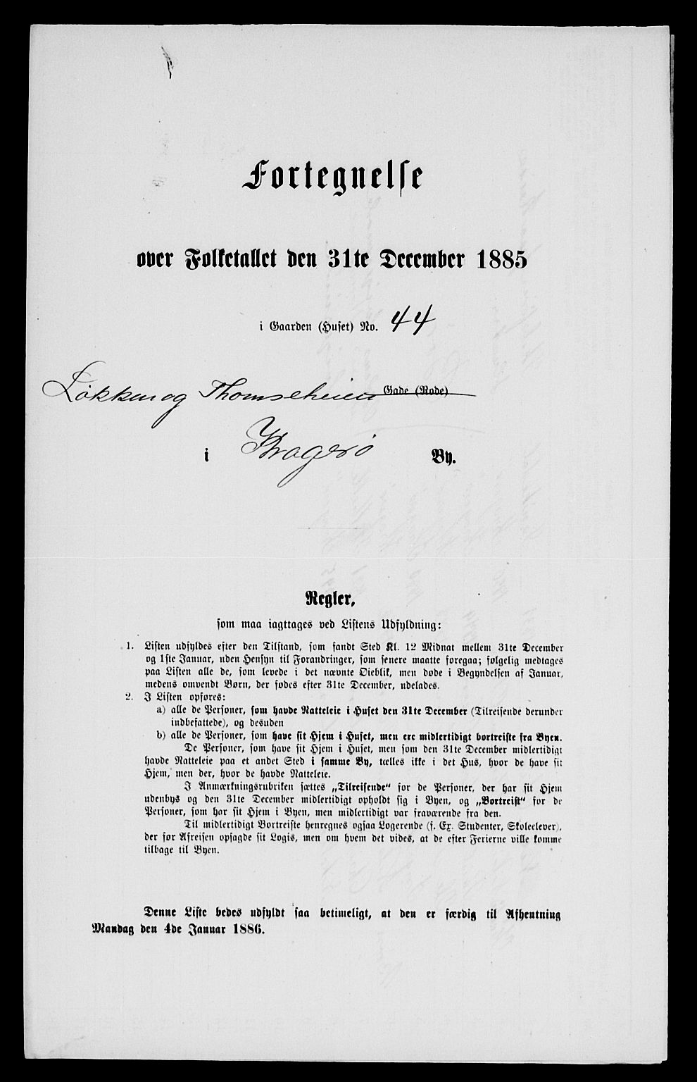 SAKO, 1885 census for 0801 Kragerø, 1885, p. 743