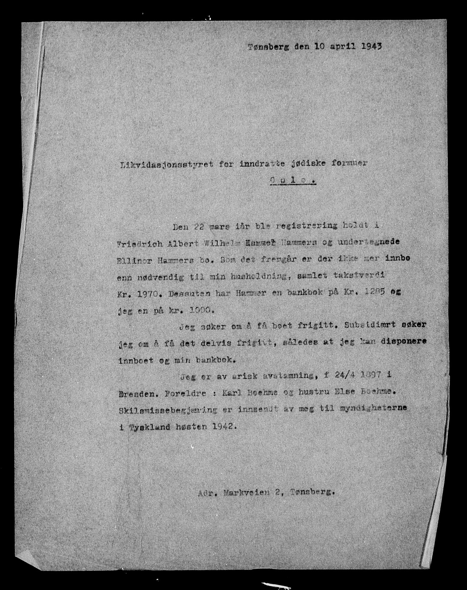 Justisdepartementet, Tilbakeføringskontoret for inndratte formuer, AV/RA-S-1564/H/Hc/Hcd/L0998: --, 1945-1947, p. 23
