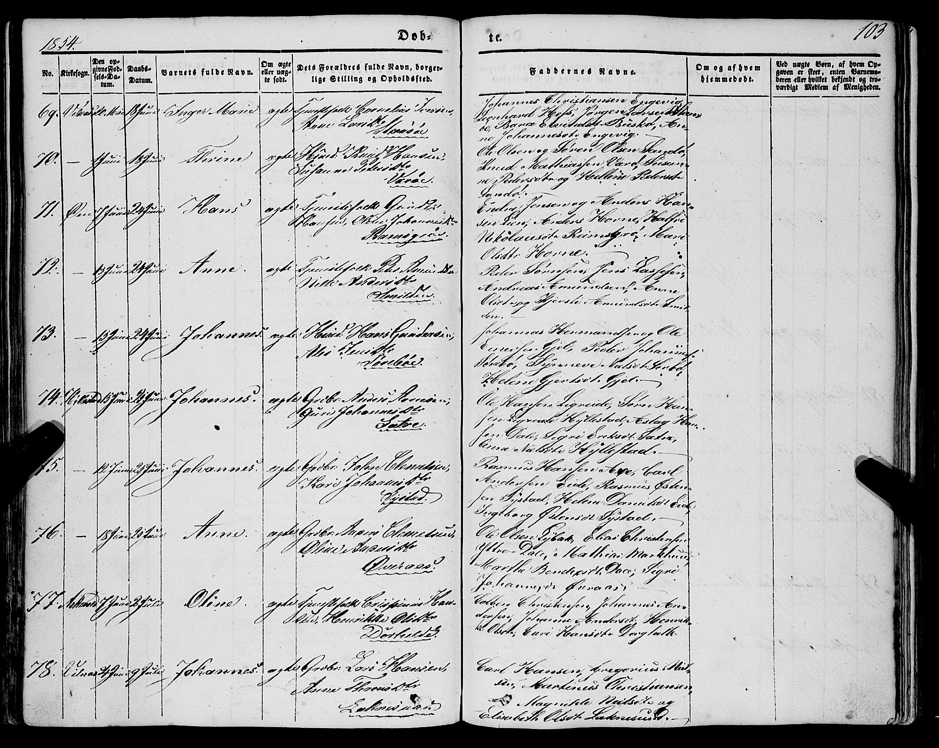 Askvoll sokneprestembete, SAB/A-79501/H/Haa/Haaa/L0011/0001: Parish register (official) no. A 11 I, 1845-1864, p. 104