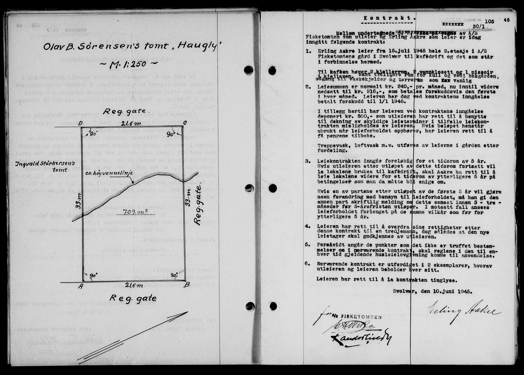 Lofoten sorenskriveri, SAT/A-0017/1/2/2C/L0013a: Mortgage book no. 13a, 1944-1946, Diary no: : 105/1946