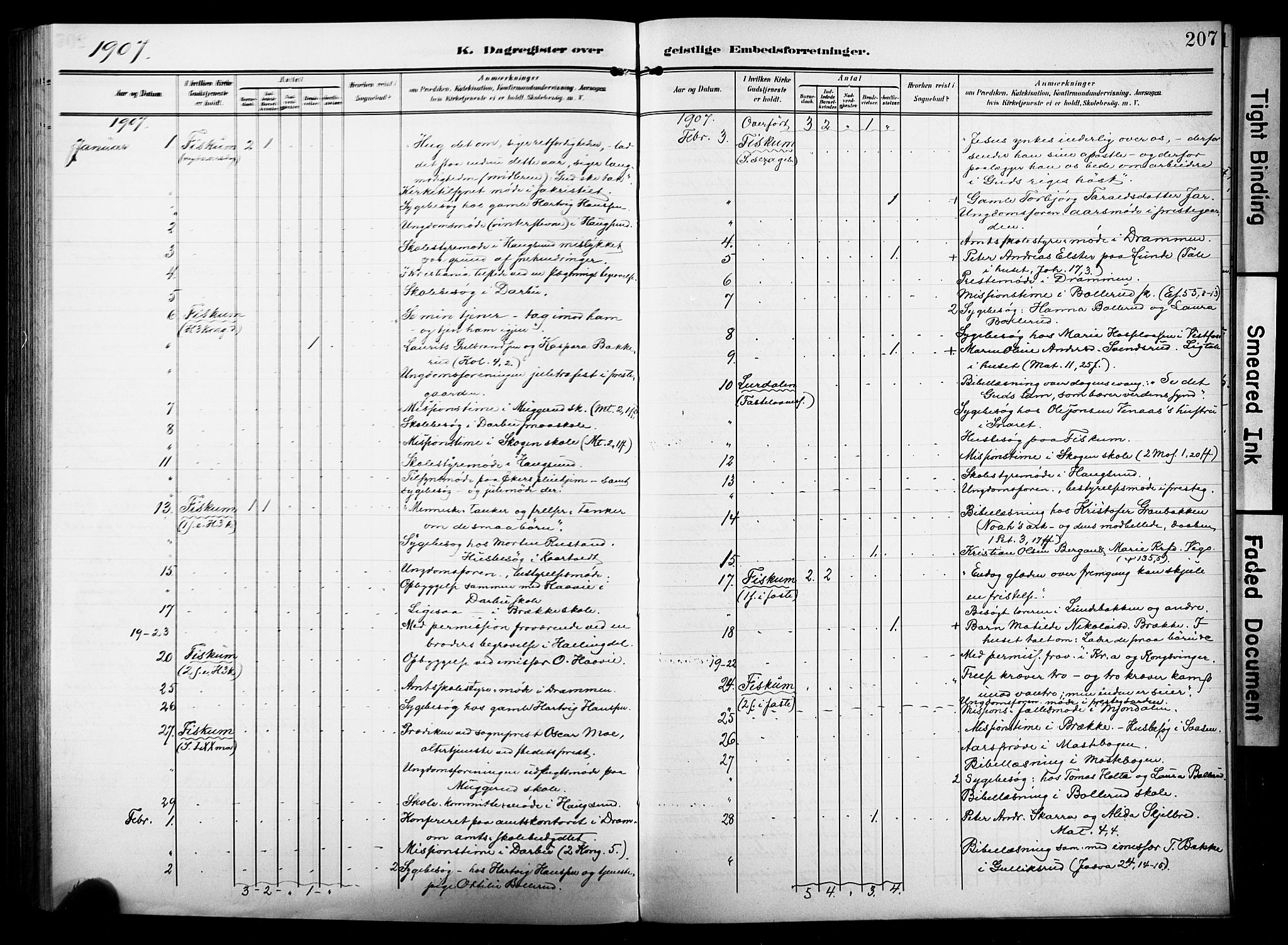 Fiskum kirkebøker, AV/SAKO-A-15/F/Fa/L0004: Parish register (official) no. 4, 1906-1924, p. 207