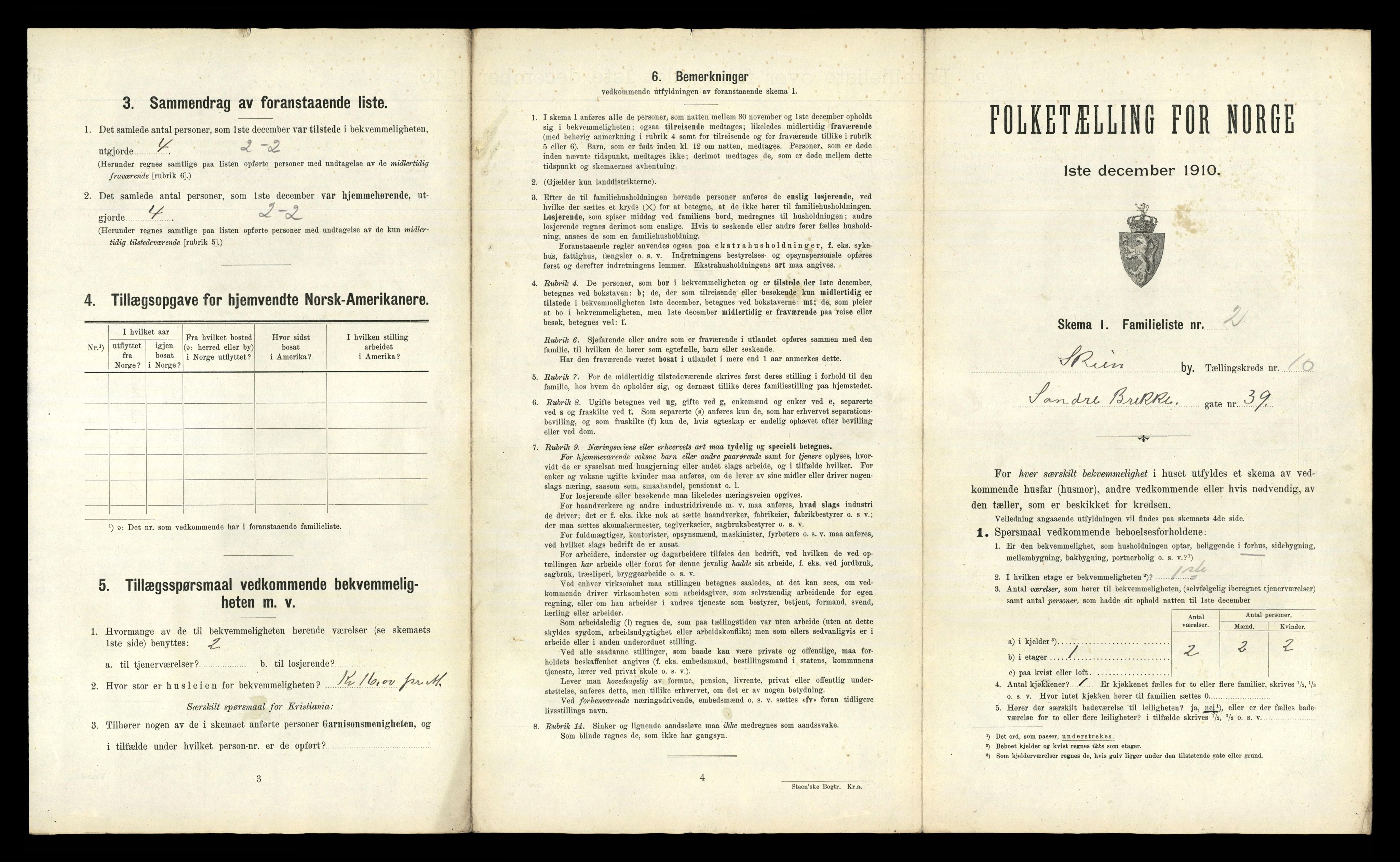 RA, 1910 census for Skien, 1910, p. 6652