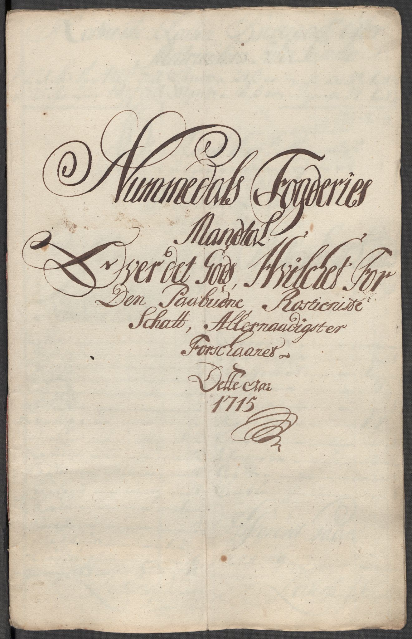 Rentekammeret inntil 1814, Reviderte regnskaper, Fogderegnskap, RA/EA-4092/R64/L4436: Fogderegnskap Namdal, 1715, p. 222
