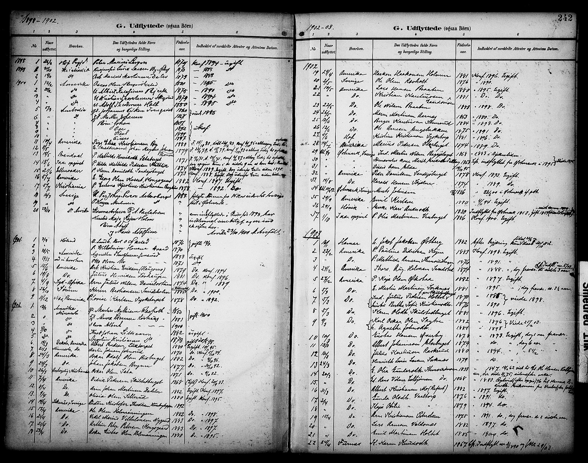 Grue prestekontor, SAH/PREST-036/H/Ha/Haa/L0013: Parish register (official) no. 13, 1898-1910, p. 242