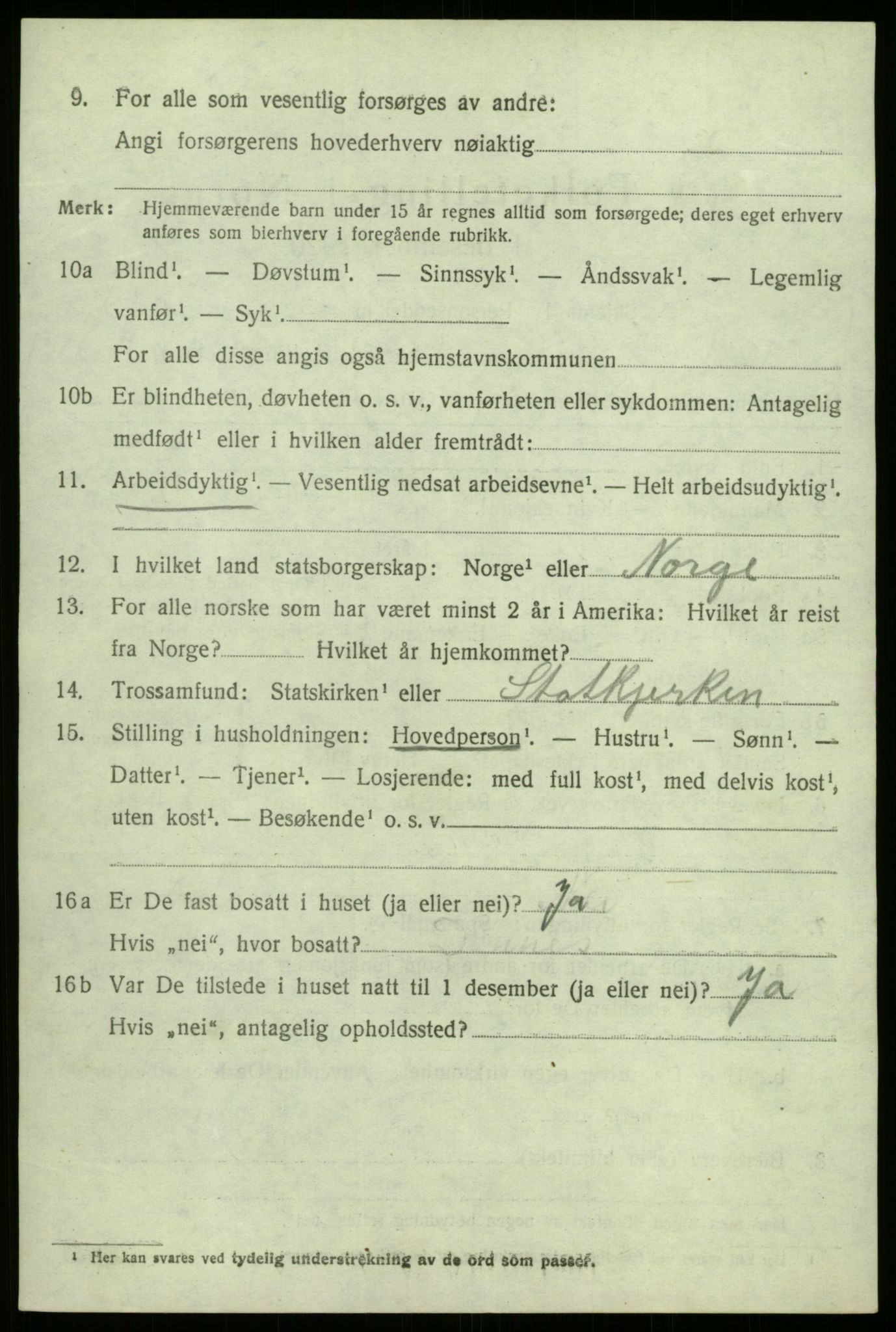 SAB, 1920 census for Kyrkjebø, 1920, p. 3852
