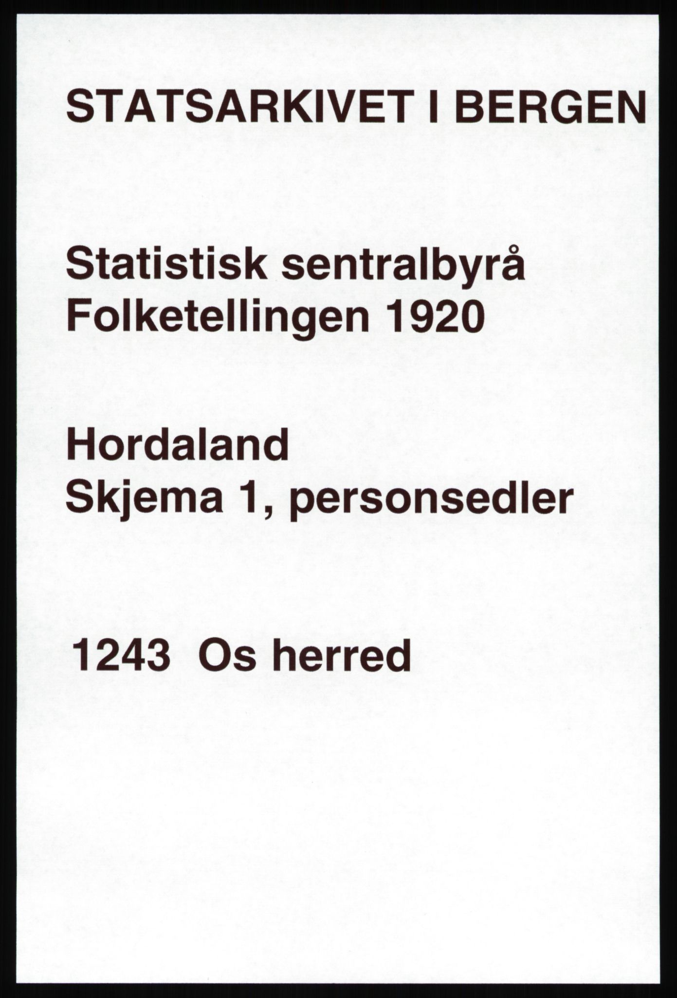 SAB, 1920 census for Os, 1920, p. 1188