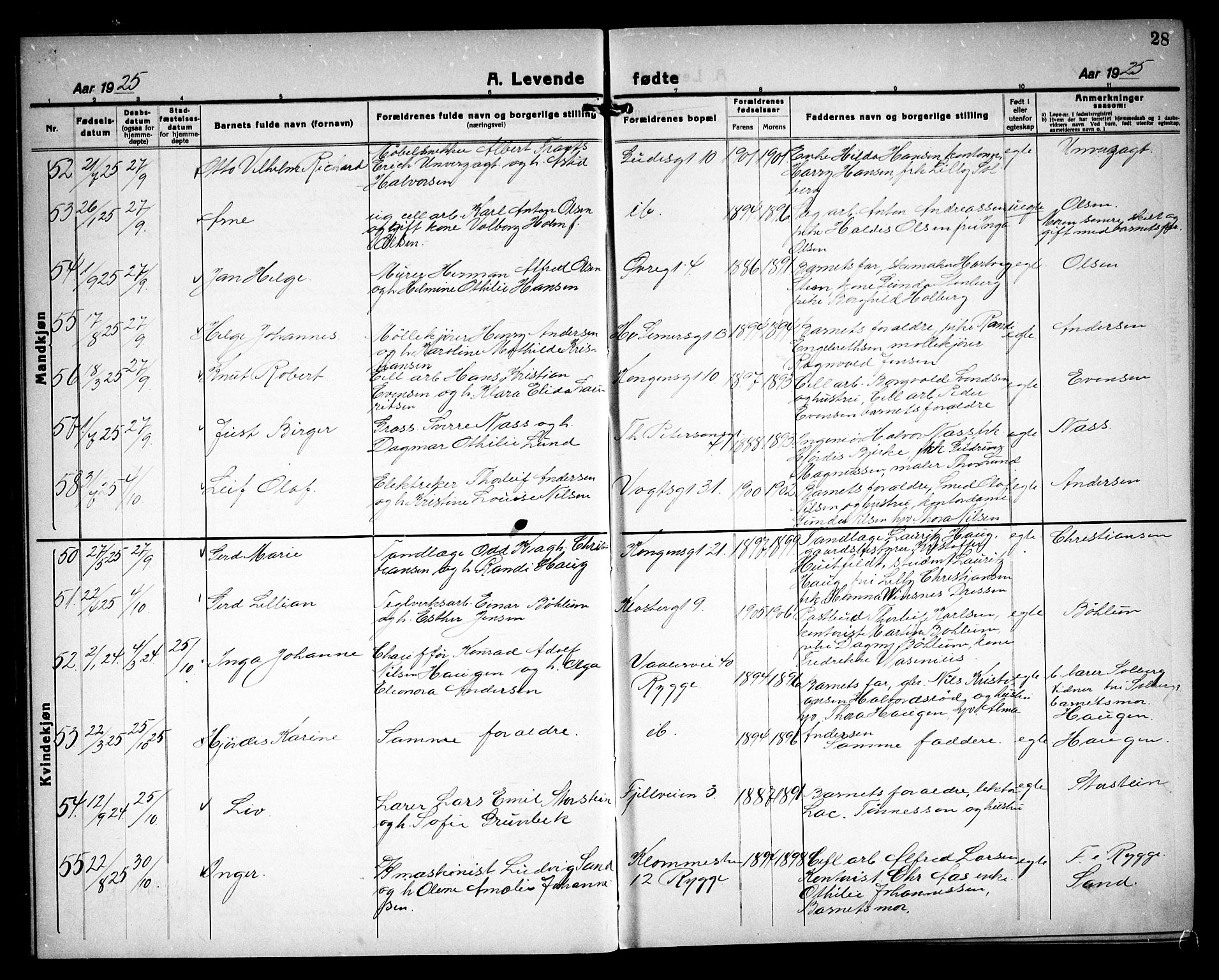 Moss prestekontor Kirkebøker, AV/SAO-A-2003/G/Ga/L0009: Parish register (copy) no. I 9, 1924-1937, p. 28