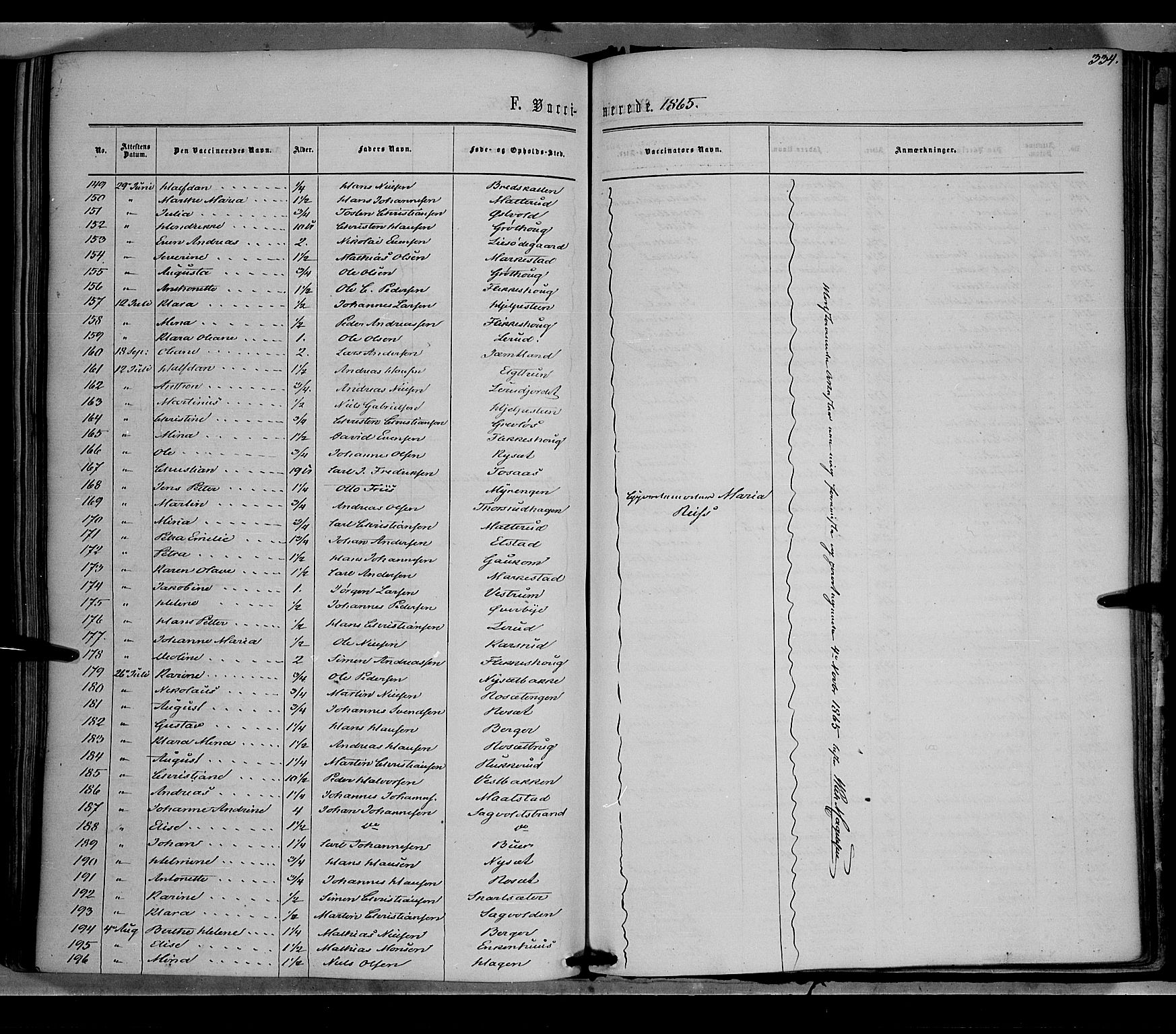 Vestre Toten prestekontor, AV/SAH-PREST-108/H/Ha/Haa/L0007: Parish register (official) no. 7, 1862-1869, p. 334