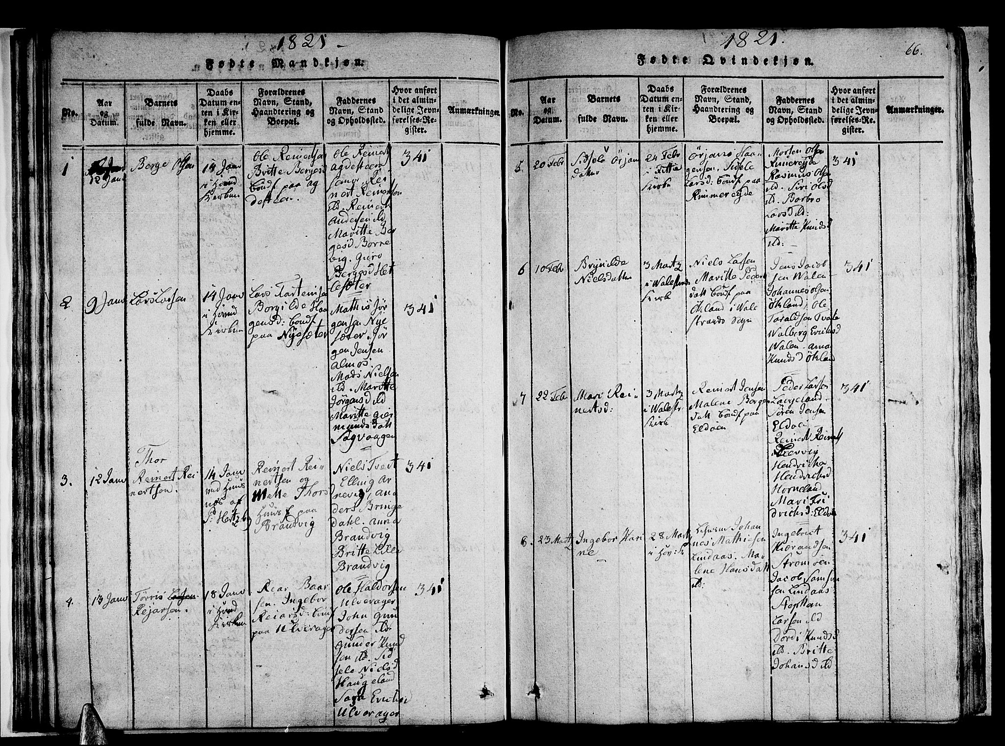 Stord sokneprestembete, AV/SAB-A-78201/H/Haa: Parish register (official) no. A 5, 1816-1825, p. 66