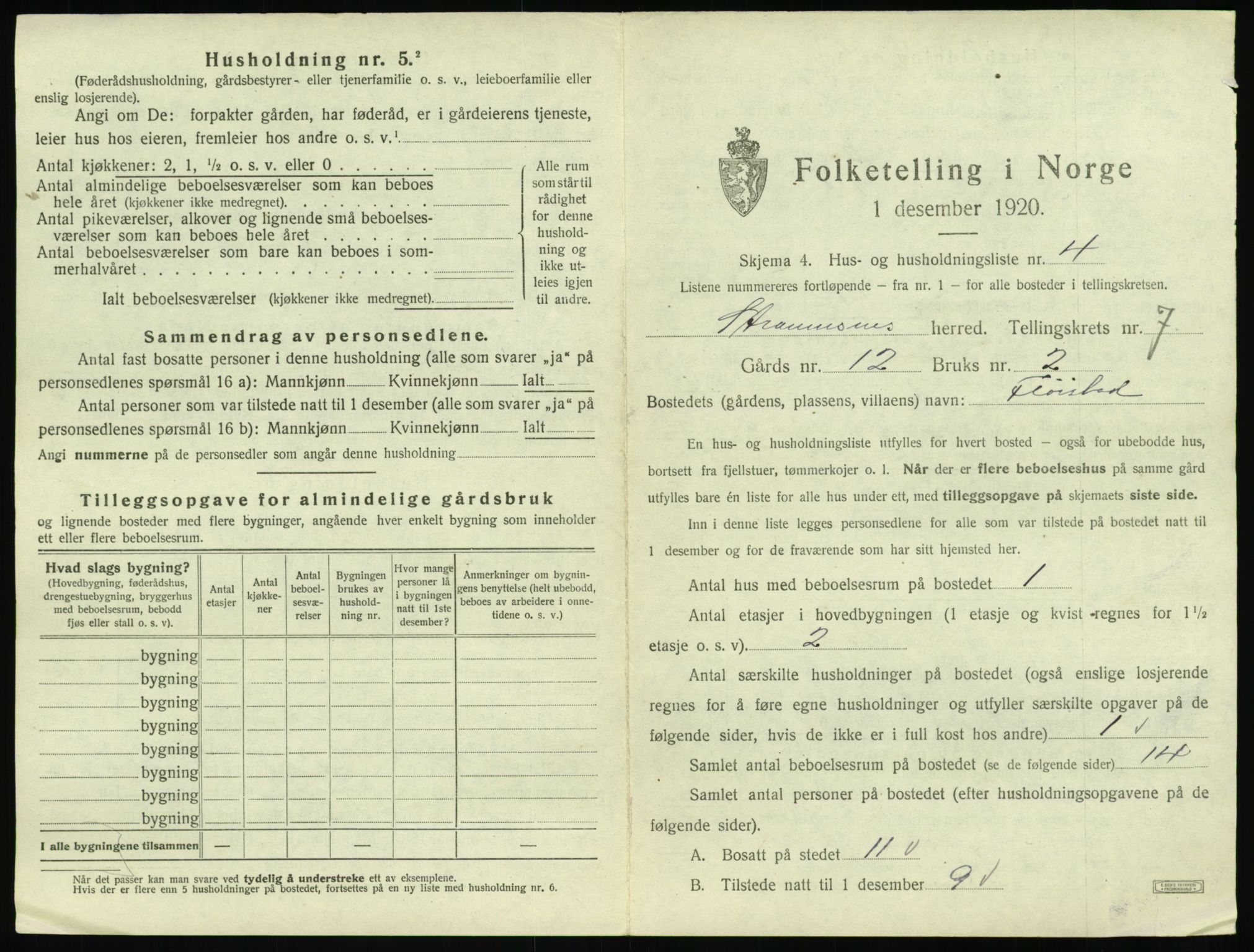 SAT, 1920 census for Straumsnes, 1920, p. 417