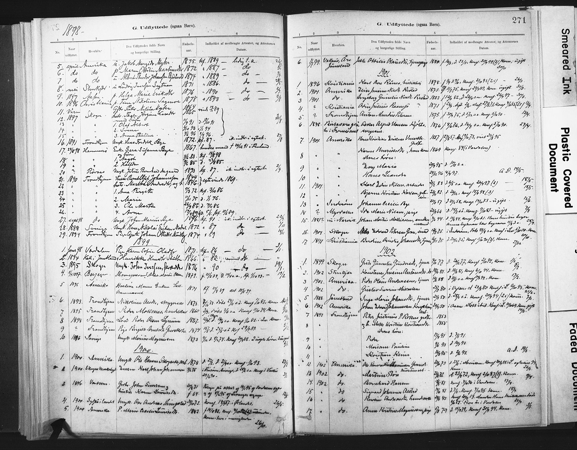 Ministerialprotokoller, klokkerbøker og fødselsregistre - Nord-Trøndelag, SAT/A-1458/721/L0207: Parish register (official) no. 721A02, 1880-1911, p. 271