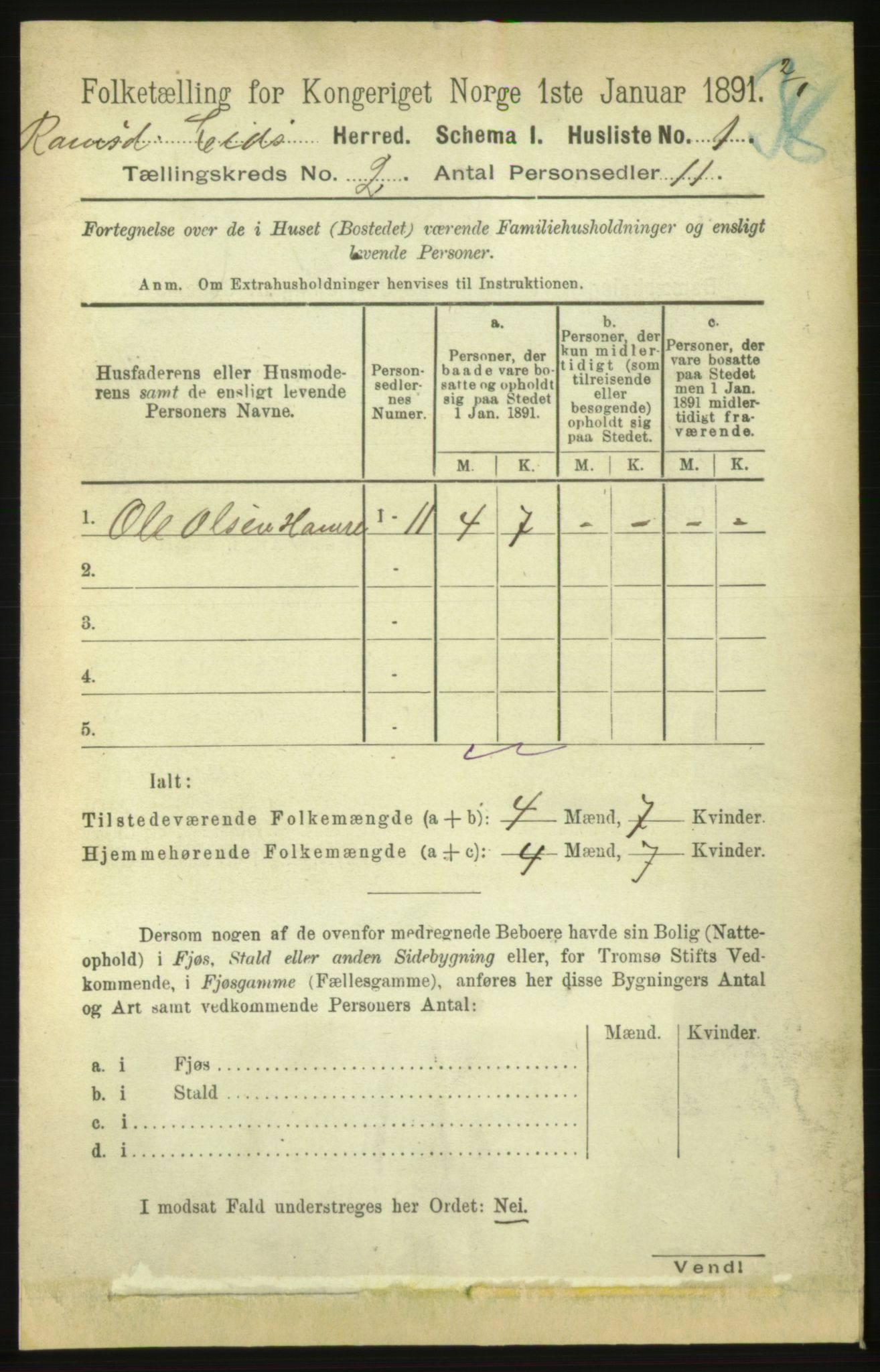 RA, 1891 census for 1538 Eid, 1891, p. 418