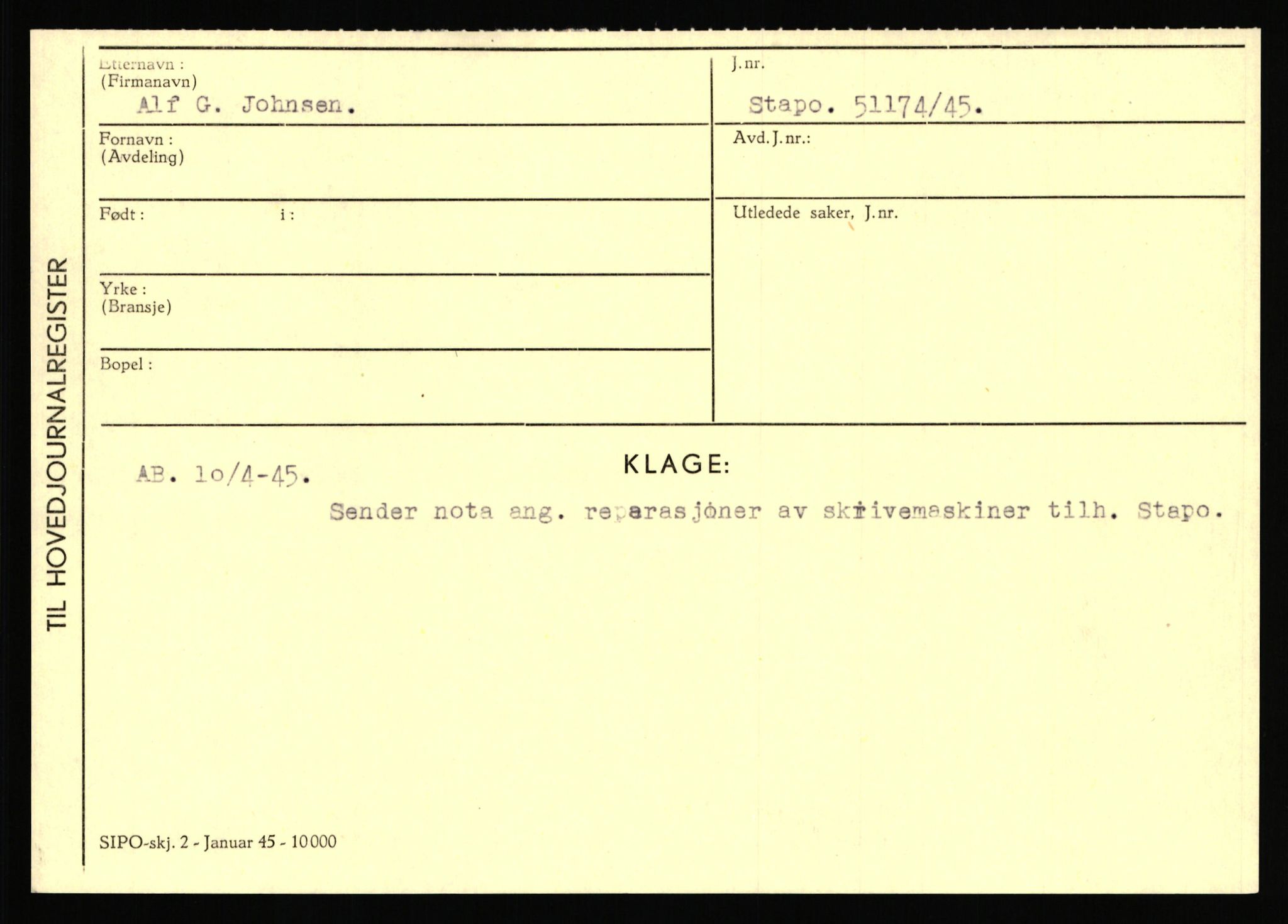 Statspolitiet - Hovedkontoret / Osloavdelingen, AV/RA-S-1329/C/Ca/L0008: Johan(nes)sen - Knoph, 1943-1945, p. 1873