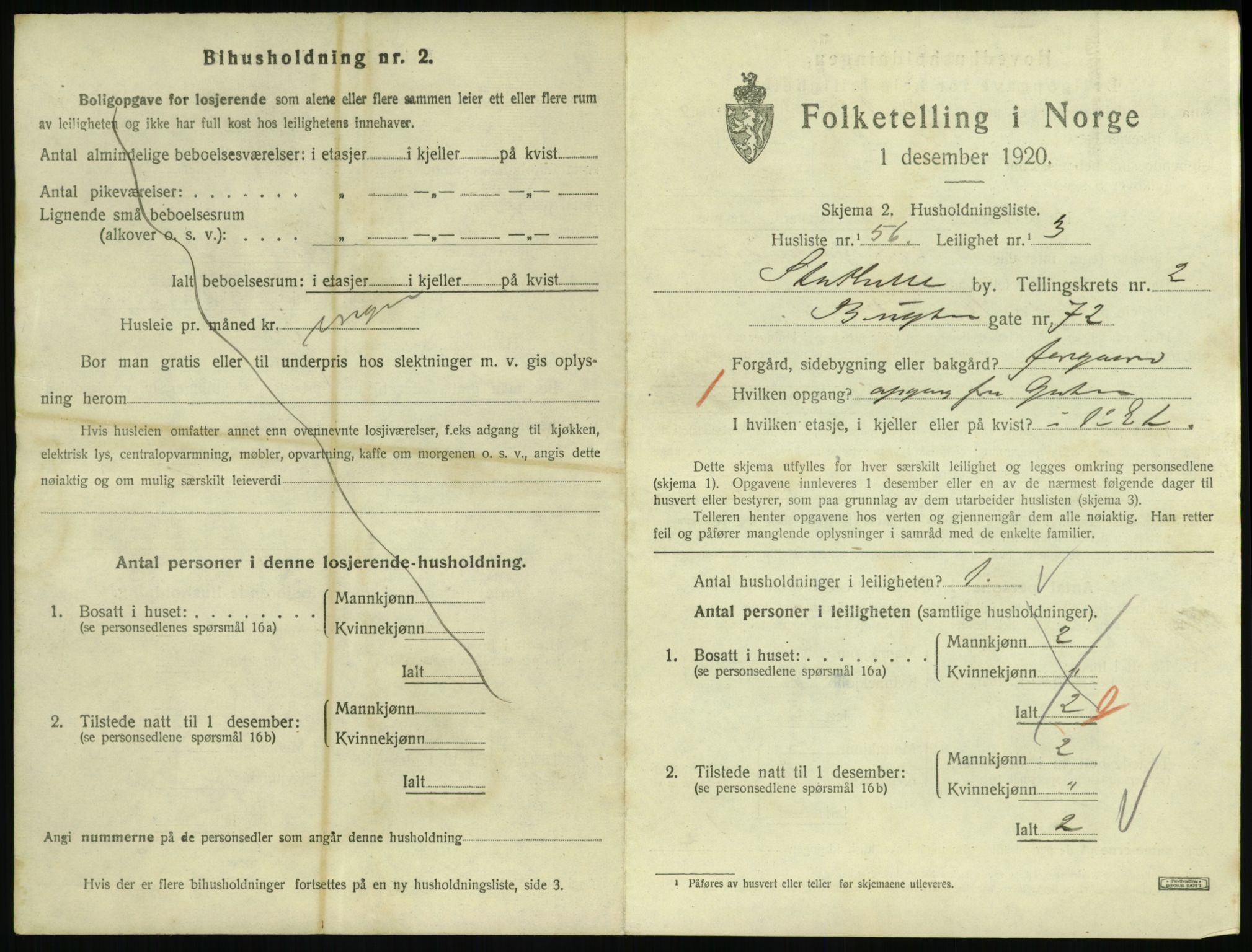 SAKO, 1920 census for Stathelle, 1920, p. 533