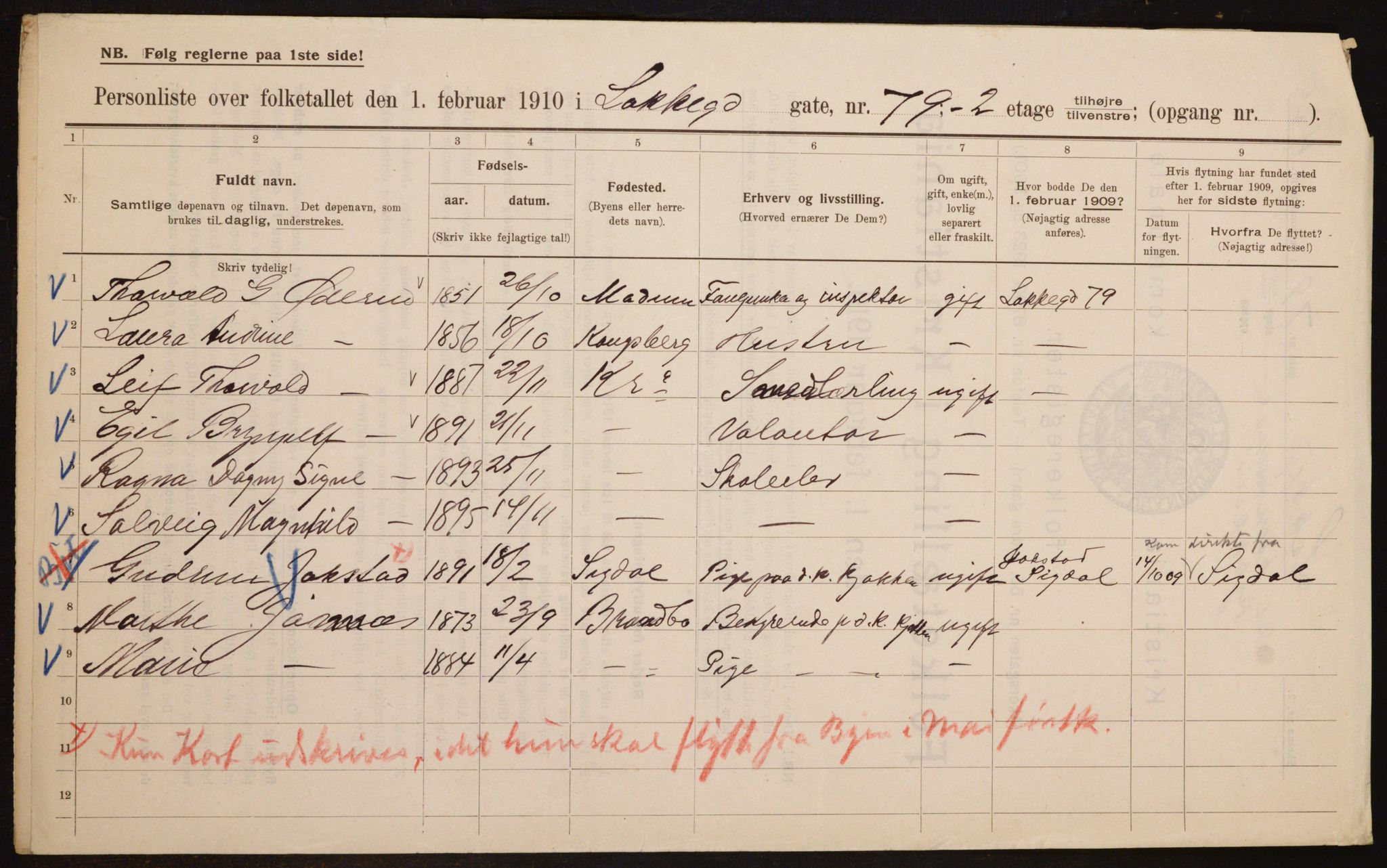 OBA, Municipal Census 1910 for Kristiania, 1910, p. 54318