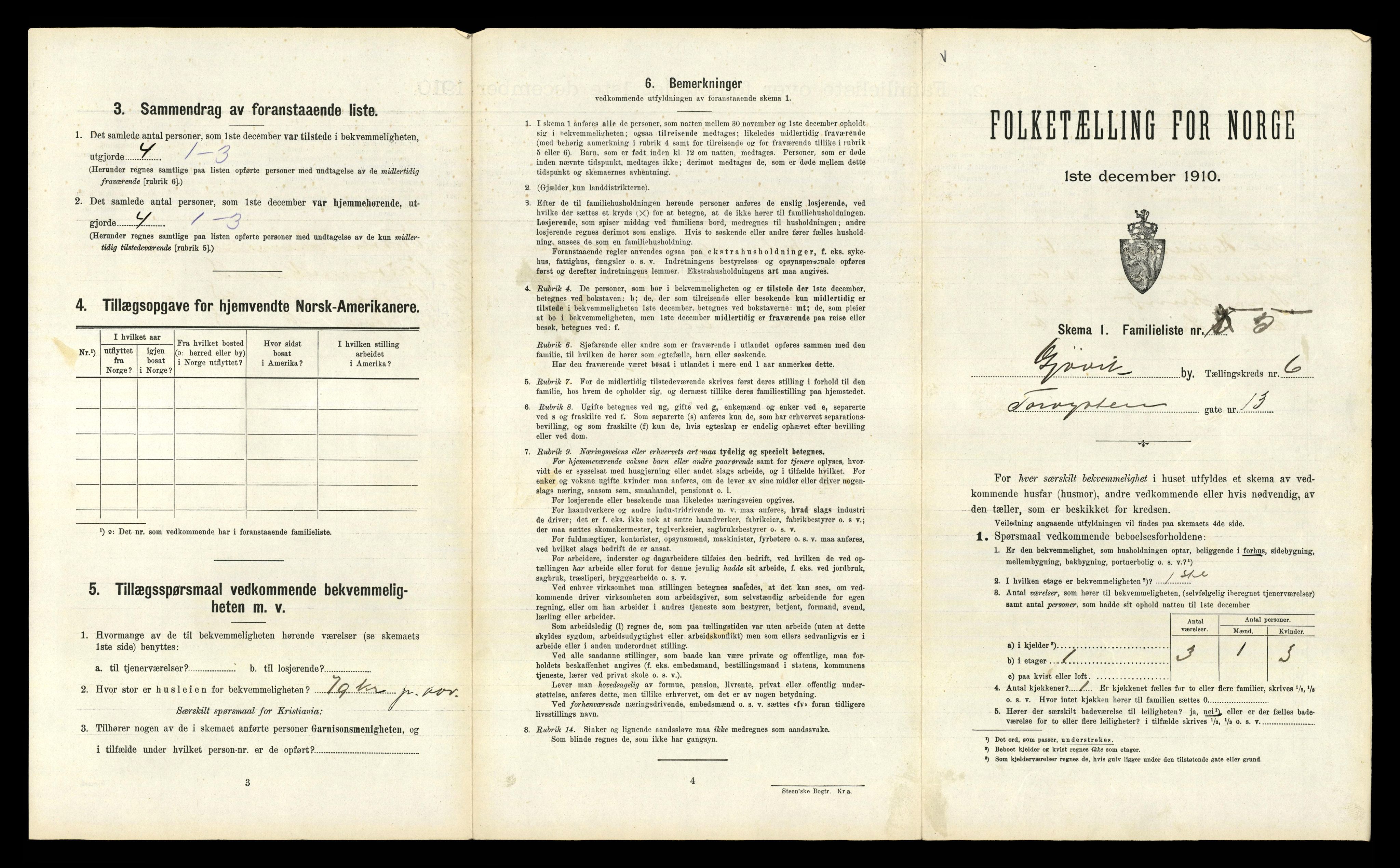 RA, 1910 census for Gjøvik, 1910, p. 1364