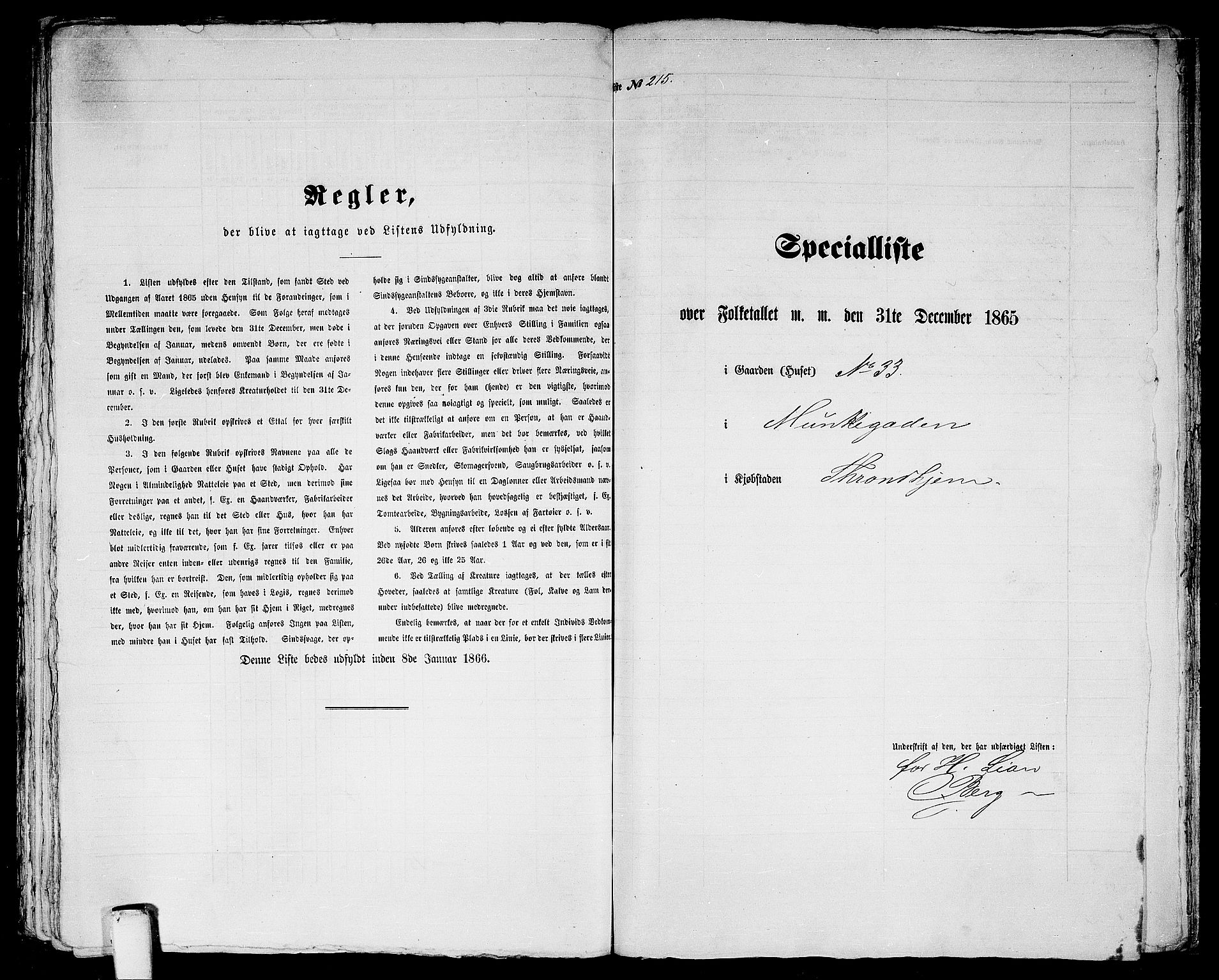 RA, 1865 census for Trondheim, 1865, p. 465