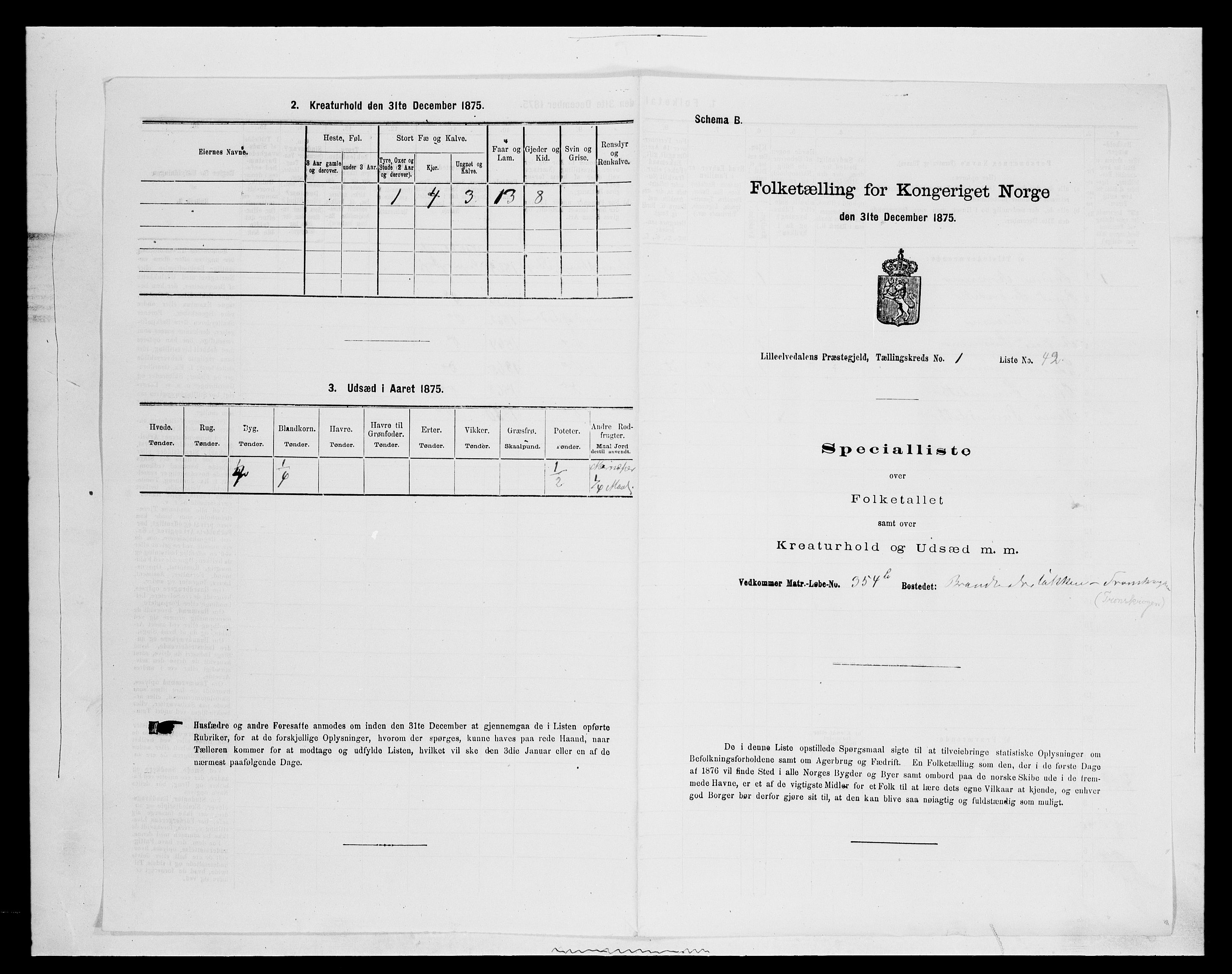 SAH, 1875 census for 0438P Lille Elvedalen, 1875, p. 207