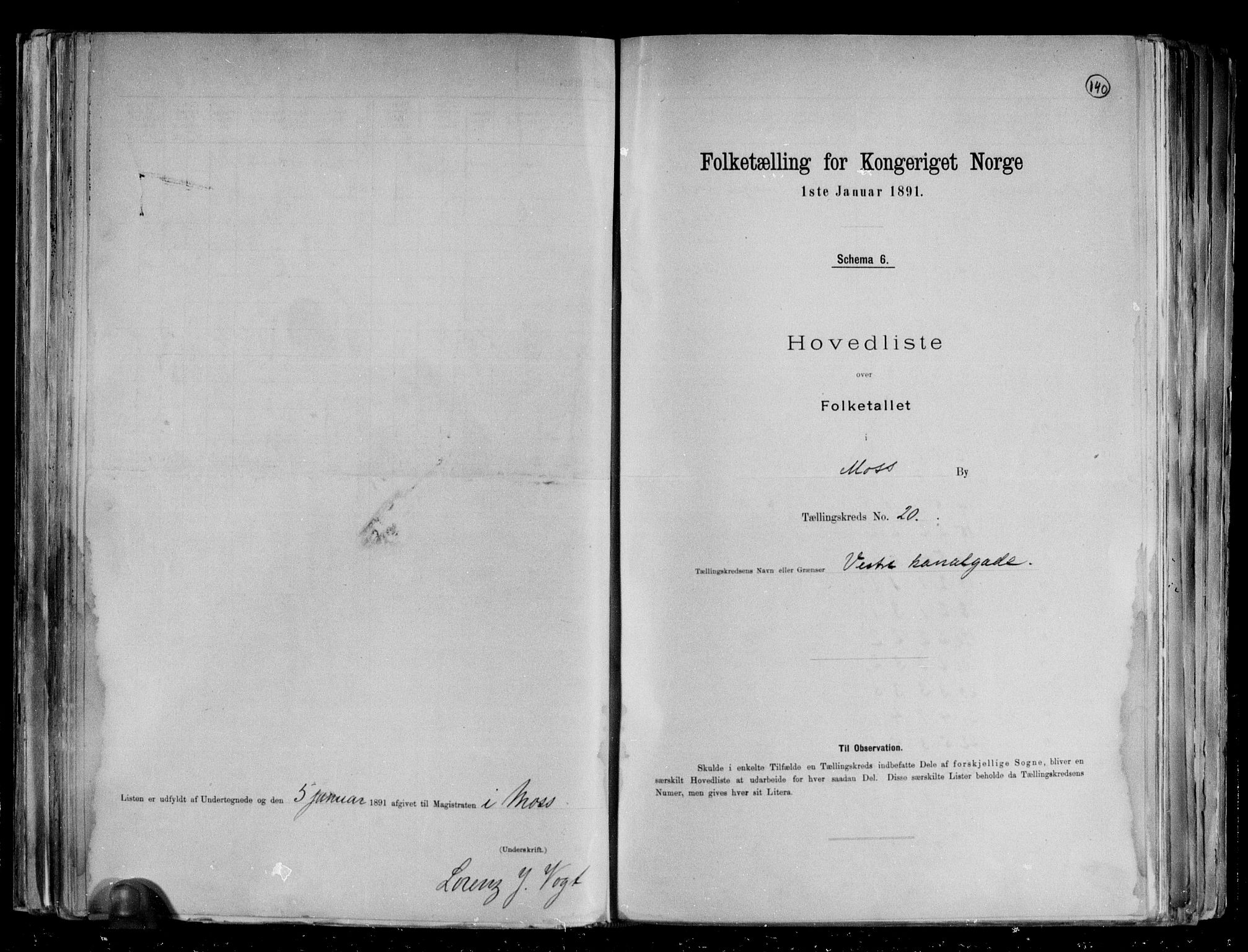 RA, 1891 census for 0104 Moss, 1891, p. 43