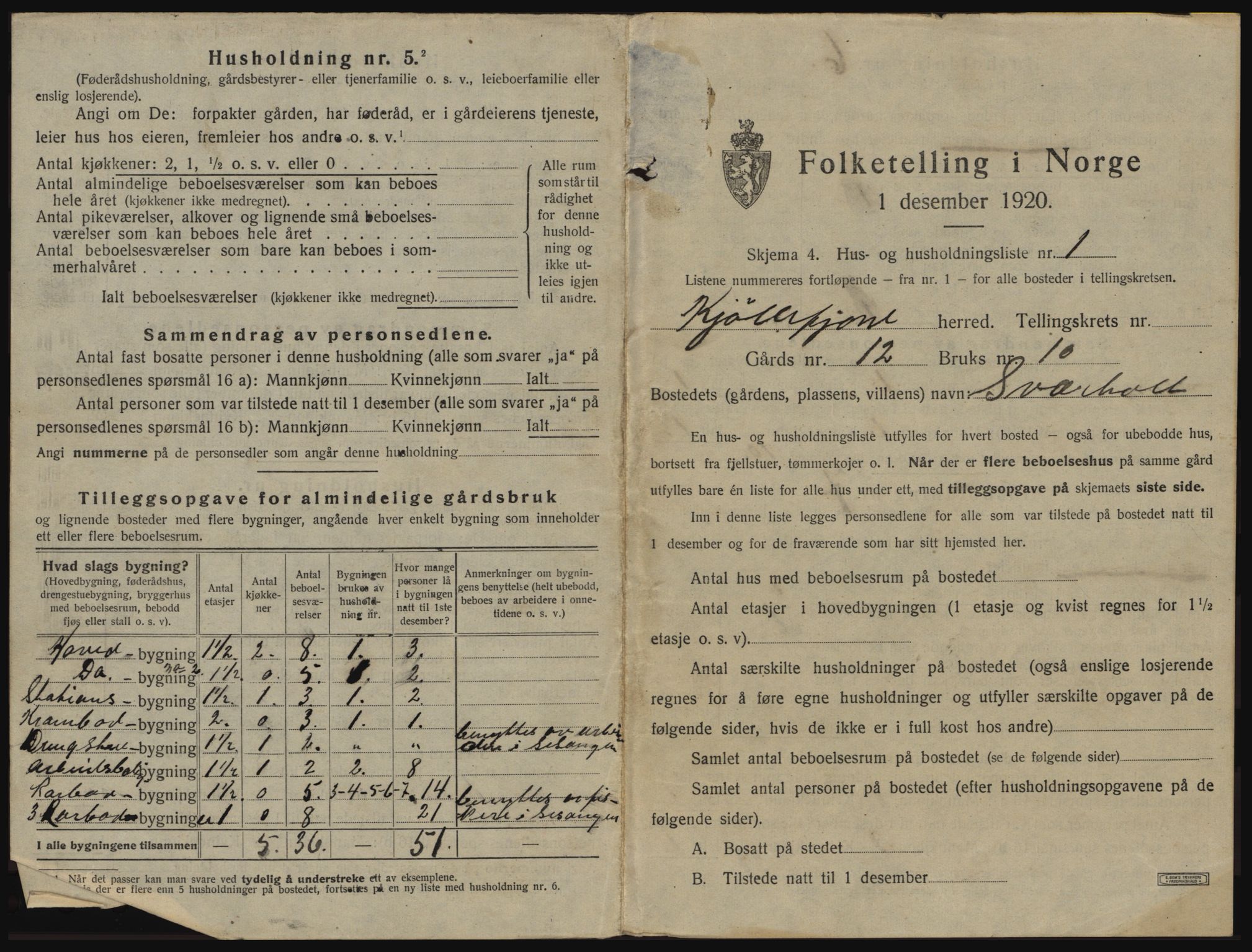 SATØ, 1920 census for Lebesby, 1920, p. 33