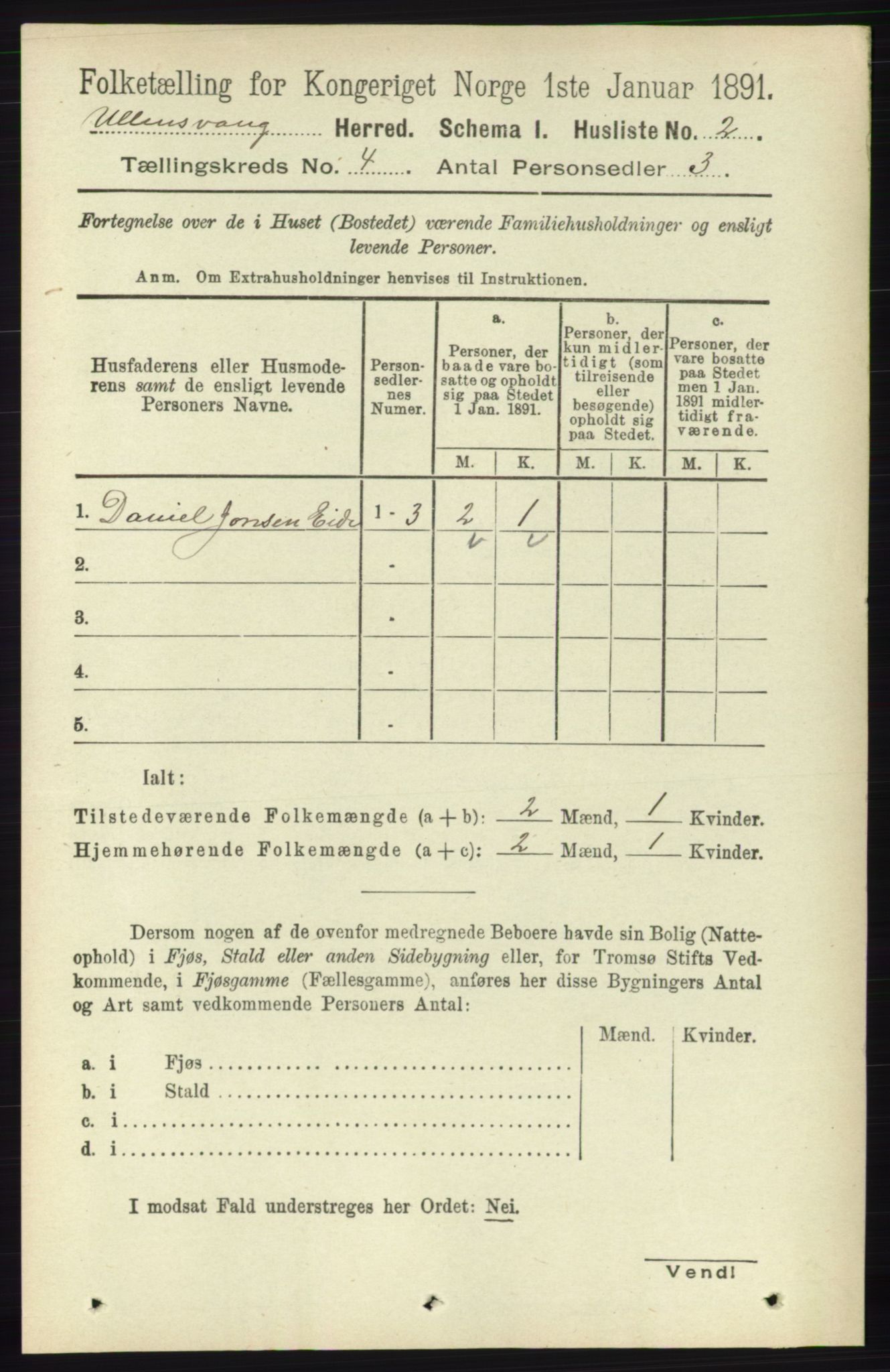 RA, 1891 census for 1230 Ullensvang, 1891, p. 859