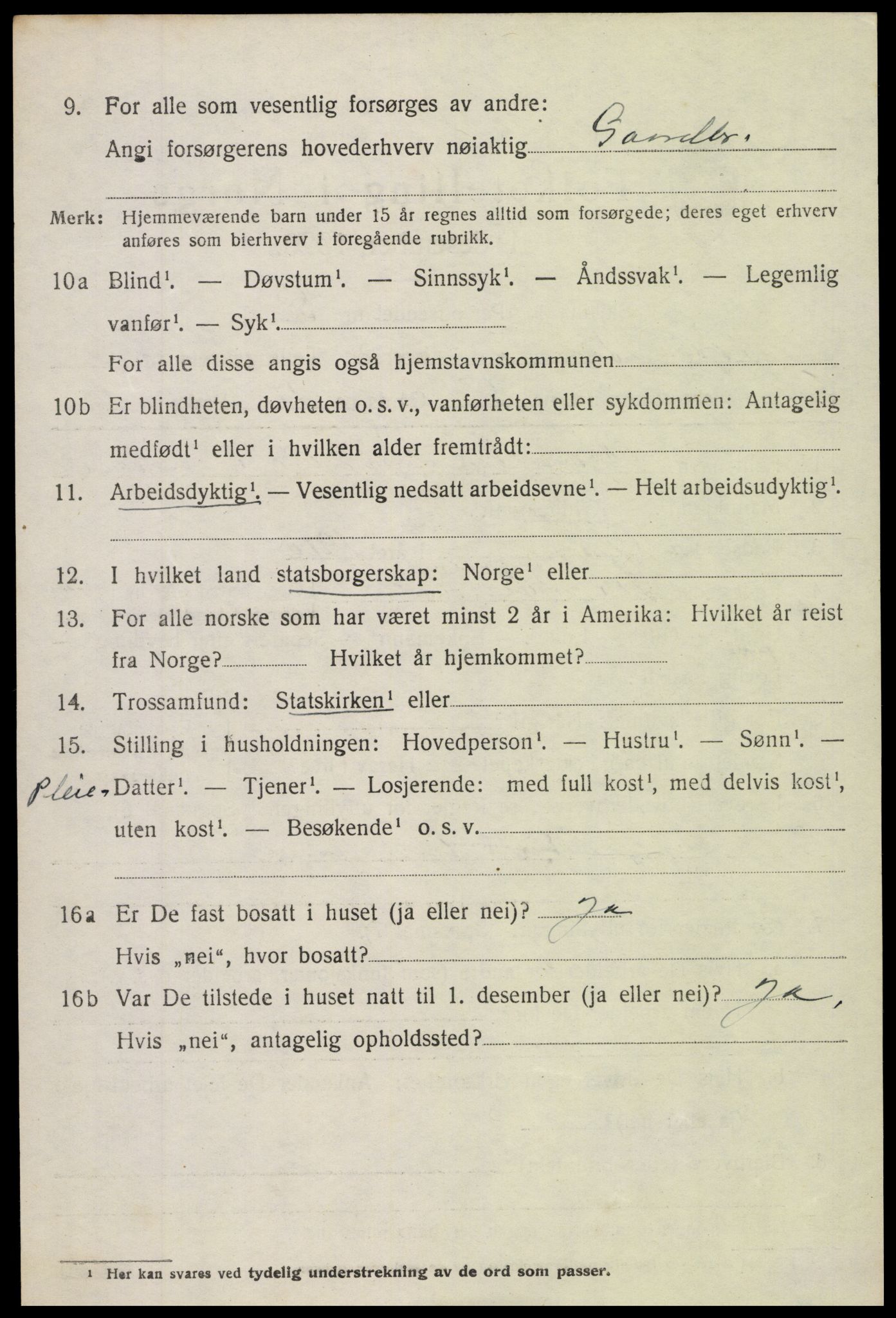 SAH, 1920 census for Sør-Aurdal, 1920, p. 2008