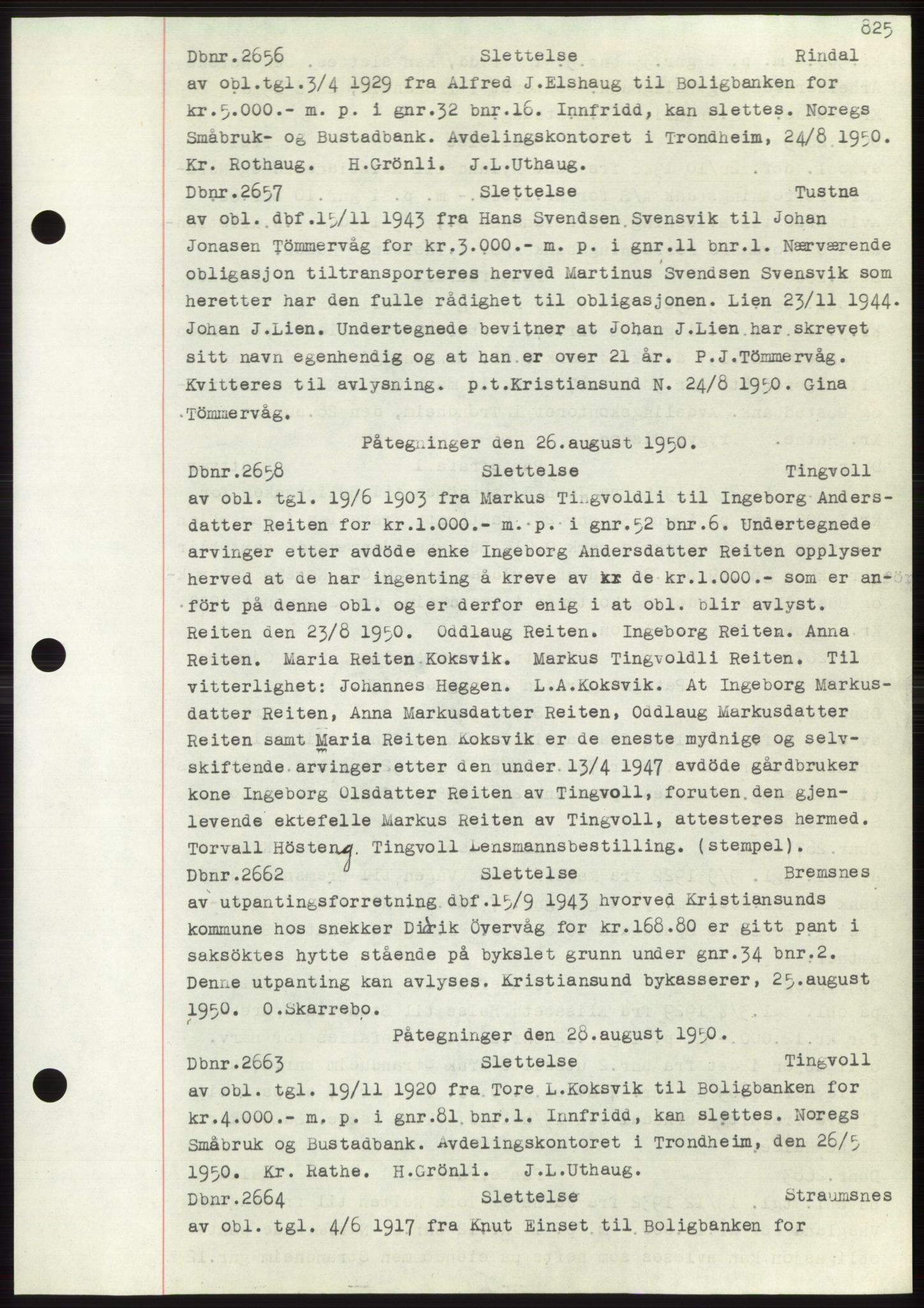 Nordmøre sorenskriveri, AV/SAT-A-4132/1/2/2Ca: Mortgage book no. C82b, 1946-1951, Diary no: : 2656/1950