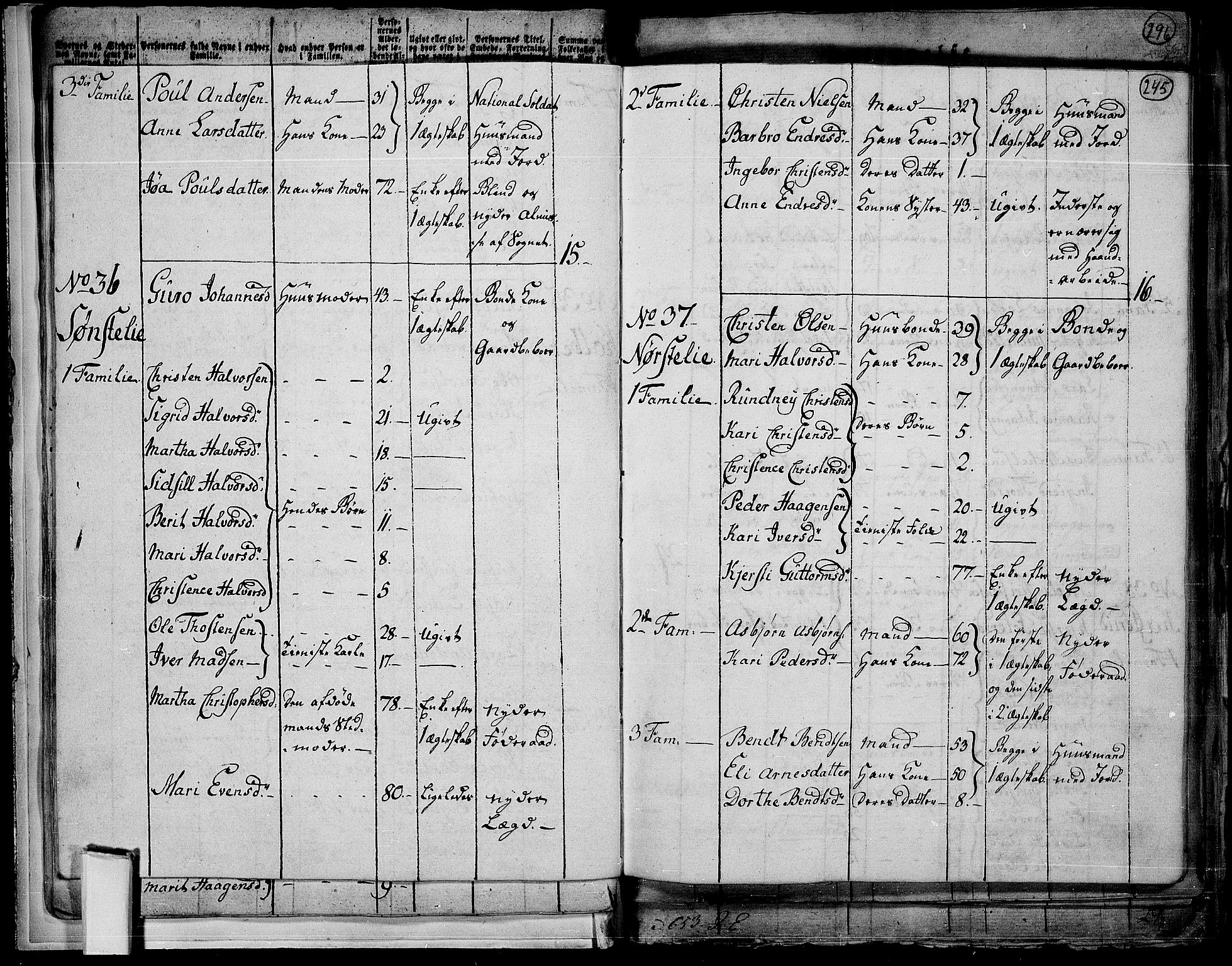 RA, 1801 census for 0524P Fåberg, 1801, p. 244b-245a