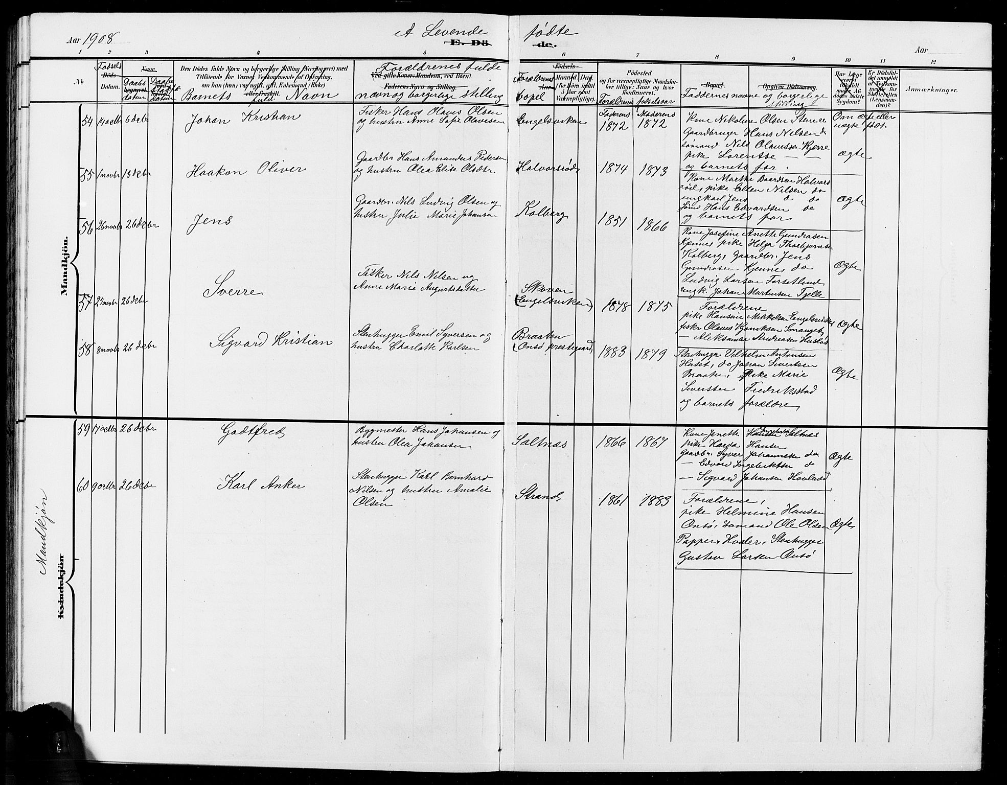 Onsøy prestekontor Kirkebøker, AV/SAO-A-10914/G/Ga/L0002: Parish register (copy) no. I 2, 1903-1909