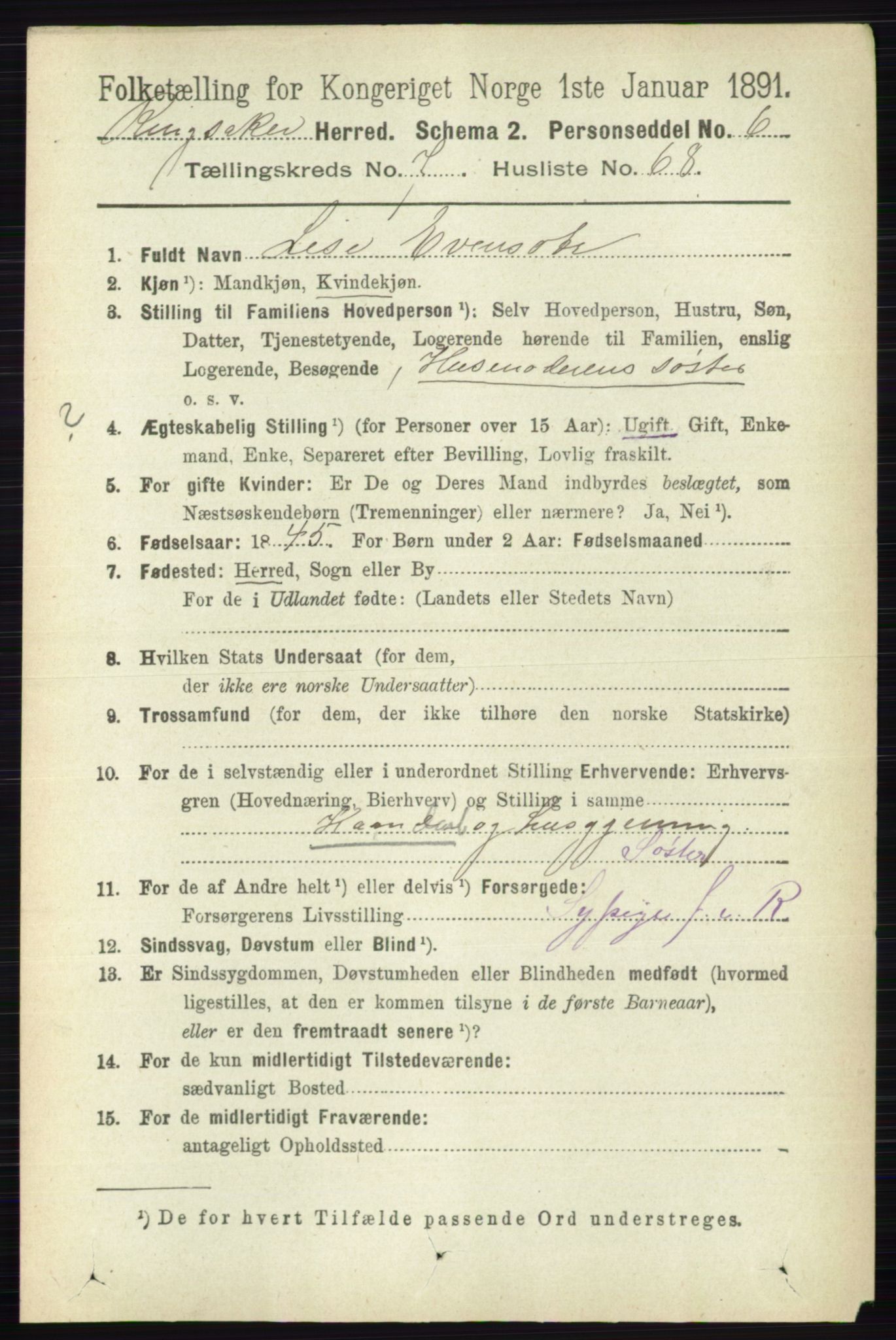 RA, 1891 census for 0412 Ringsaker, 1891, p. 4348