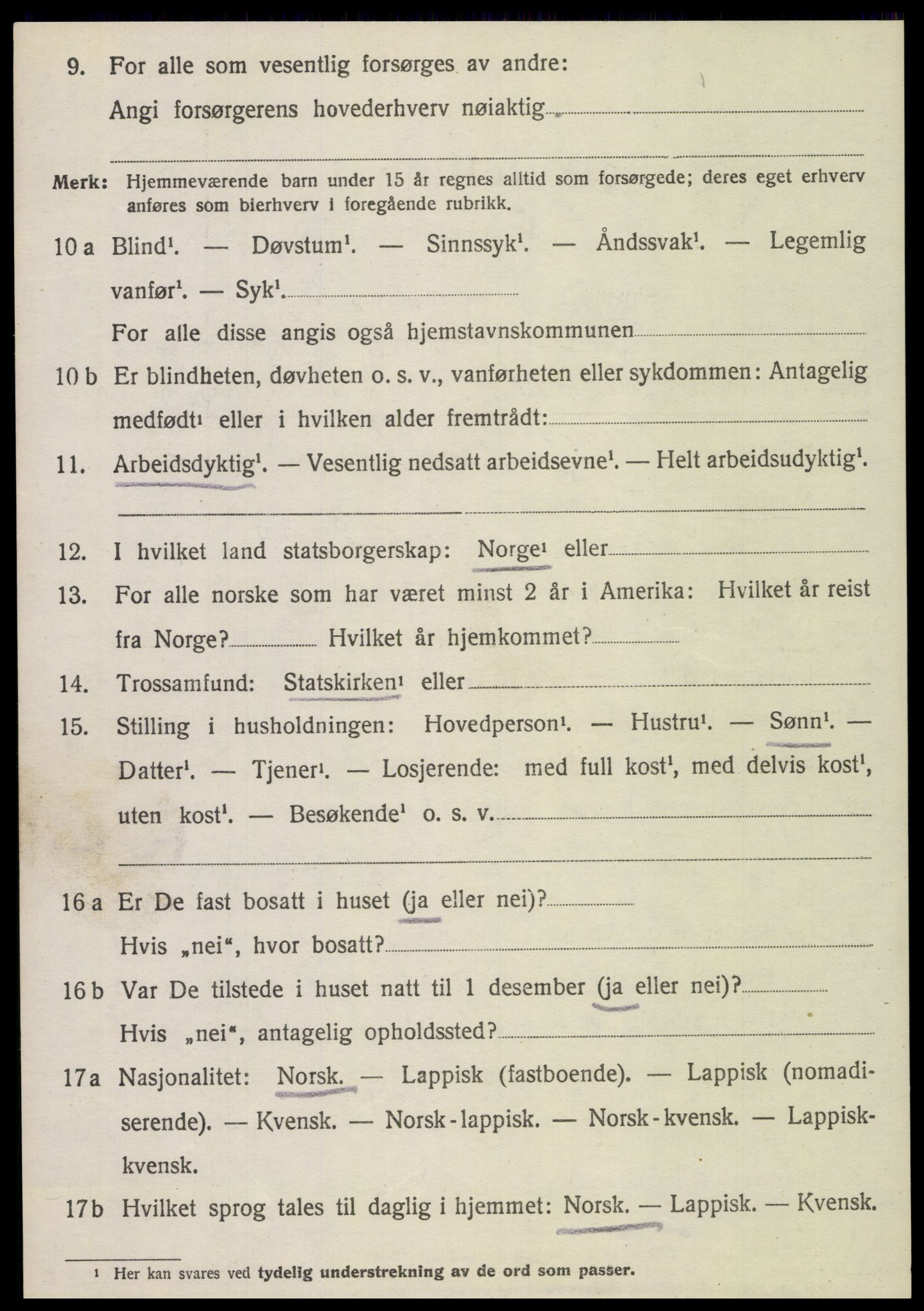 SAT, 1920 census for Sparbu, 1920, p. 6820