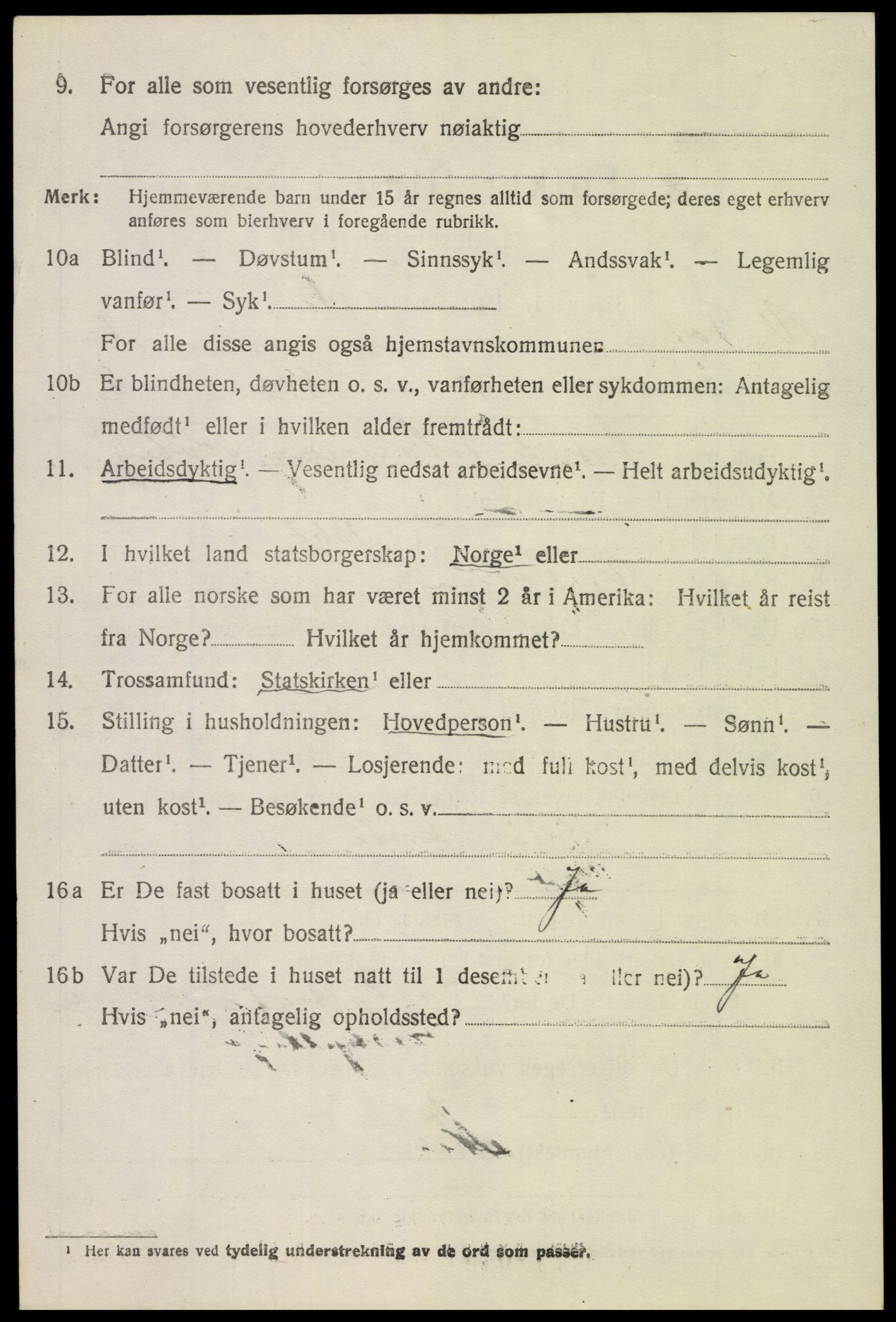 SAH, 1920 census for Vestre Toten, 1920, p. 9219