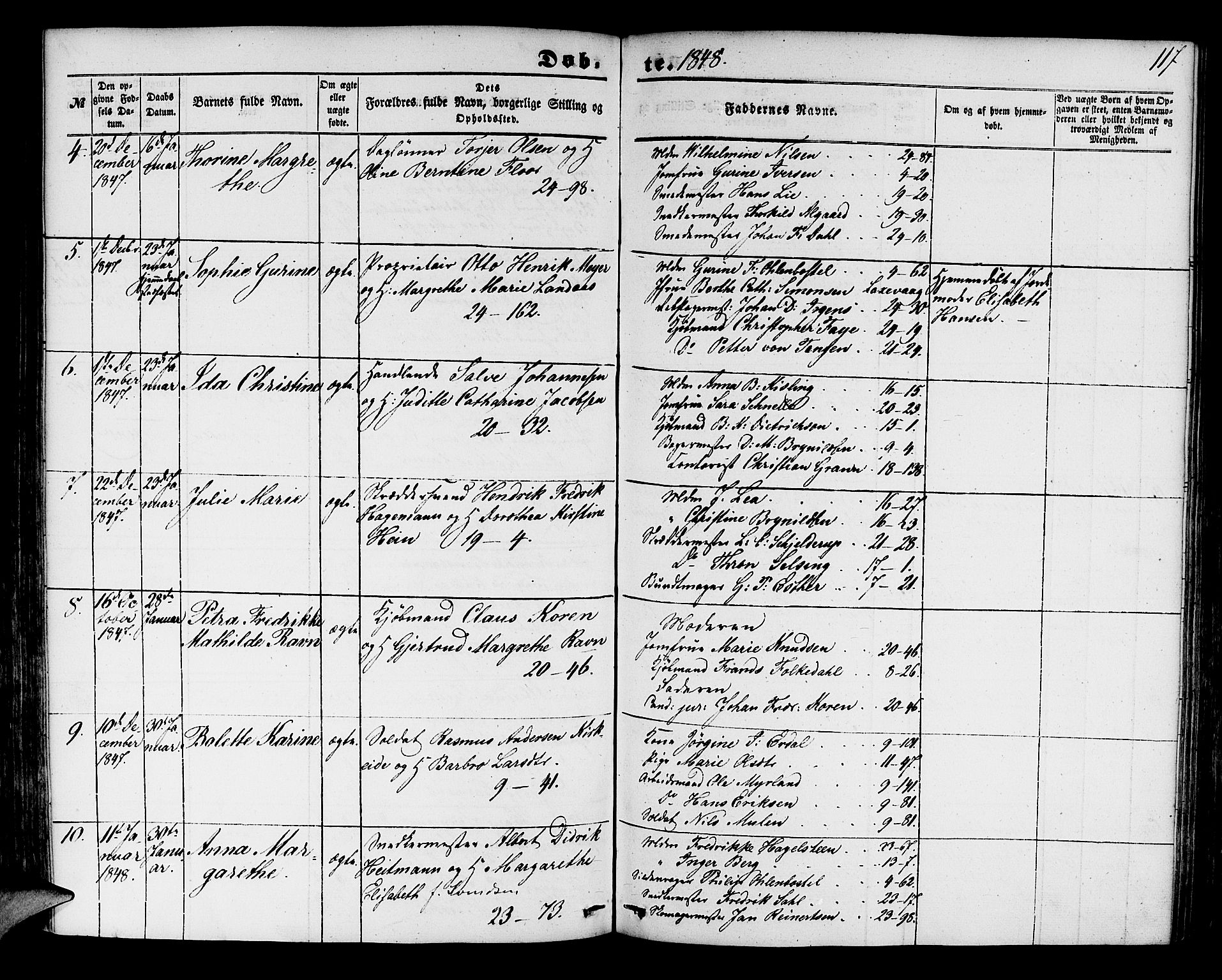 Korskirken sokneprestembete, SAB/A-76101/H/Hab: Parish register (copy) no. B 2, 1847-1853, p. 117