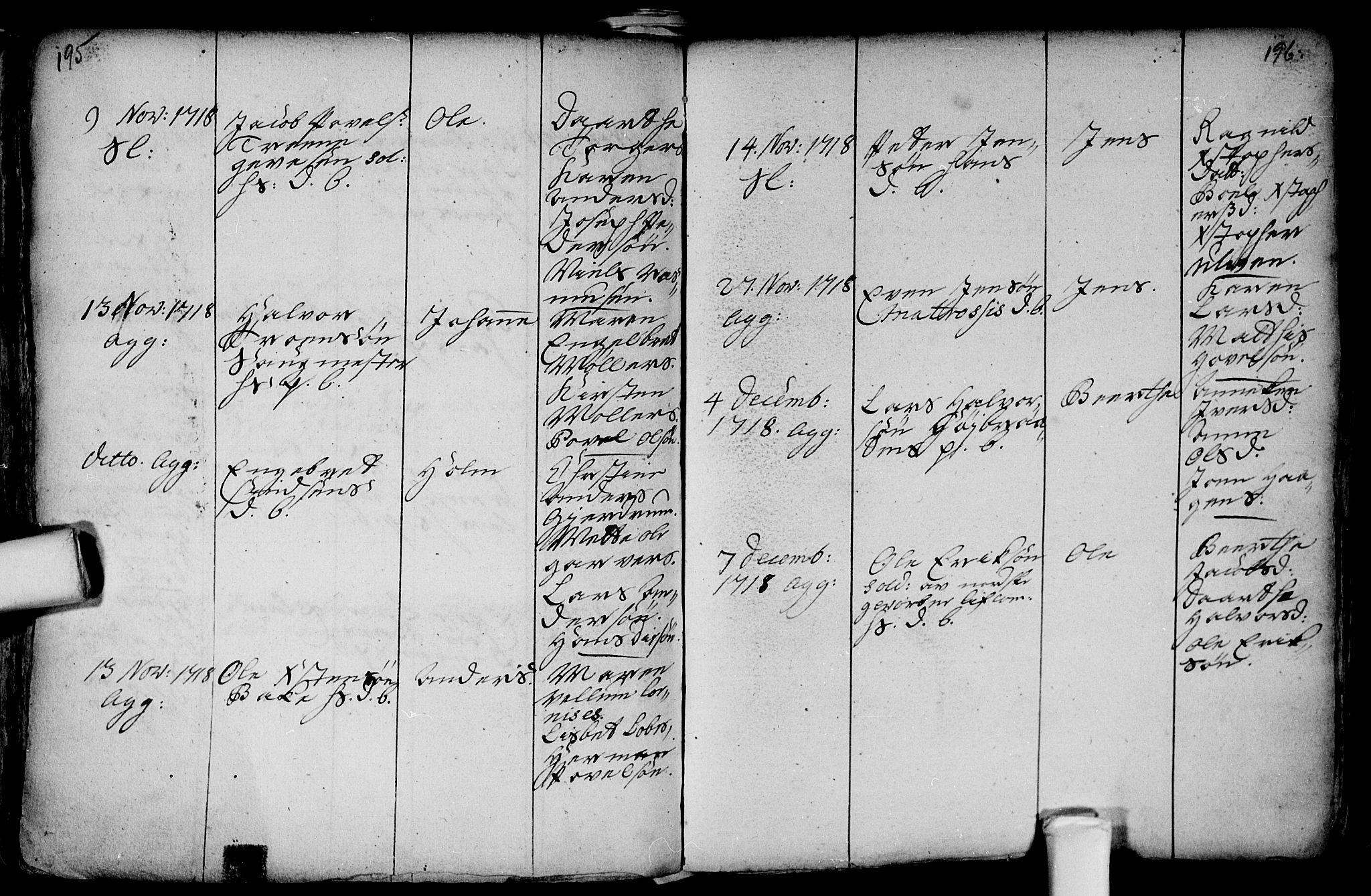 Aker prestekontor kirkebøker, AV/SAO-A-10861/F/L0002: Parish register (official) no. 2, 1714-1720, p. 195-196