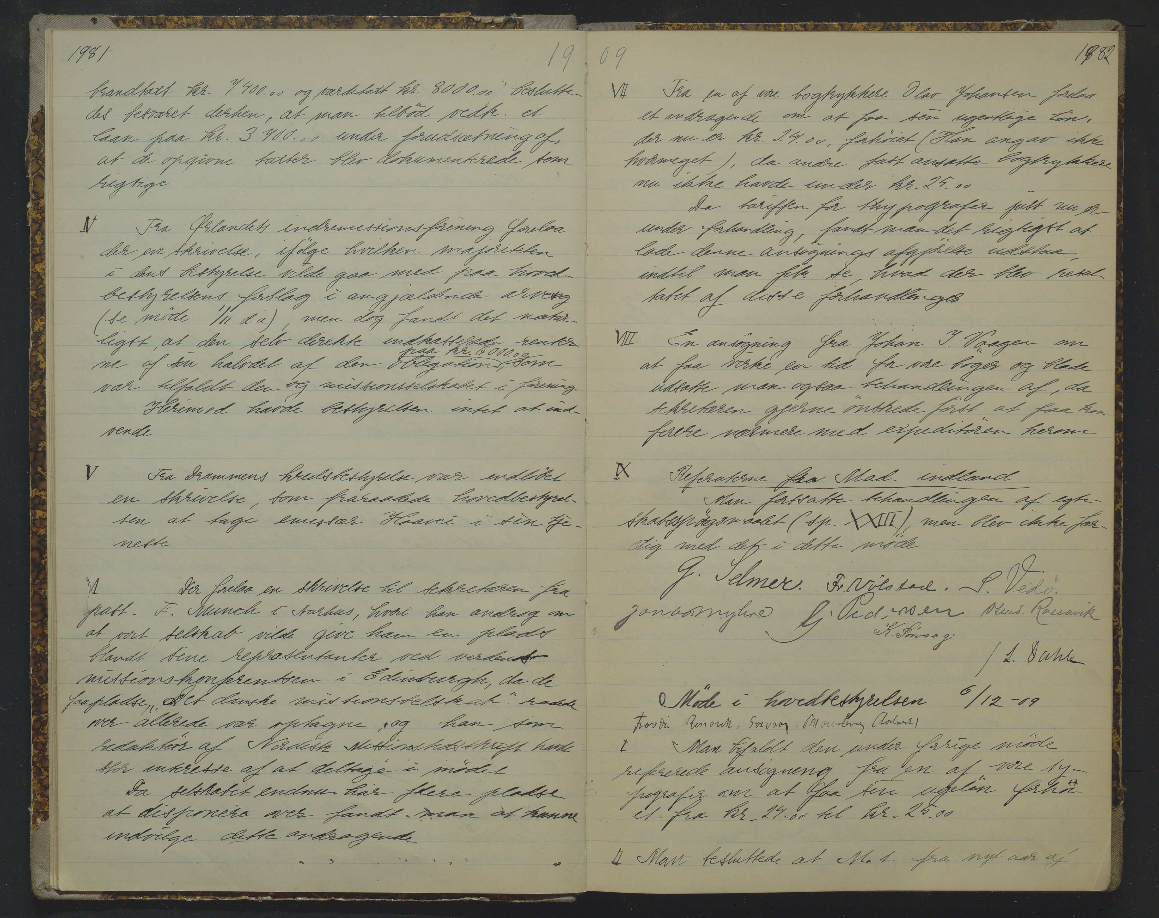 Det Norske Misjonsselskap - hovedadministrasjonen, VID/MA-A-1045/D/Da/Daa/L0019: Styreprotokoll nr. XIII, 25. oktober 1909 - 29. januar 1912, 1909-1912, p. 1981-1982